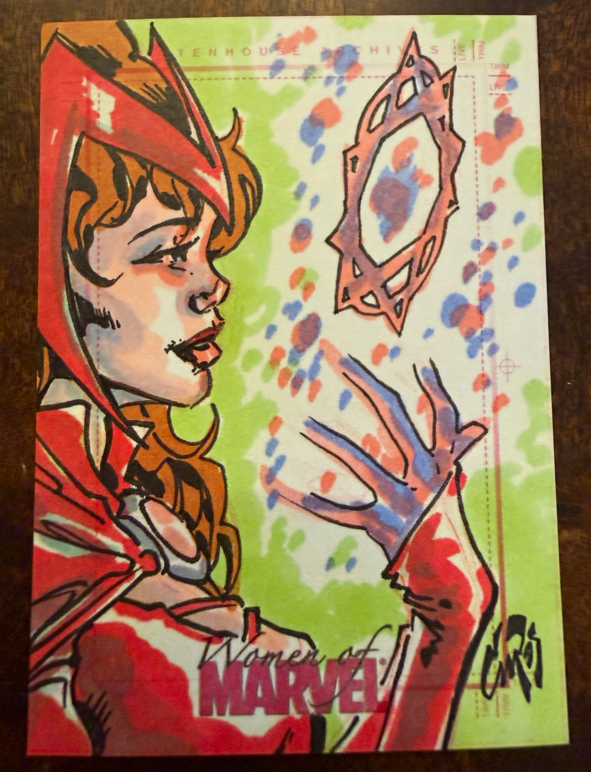 2007 Women of Marvel 1/1 Signed Sketch Card Scarlet Witch Daniel Campos