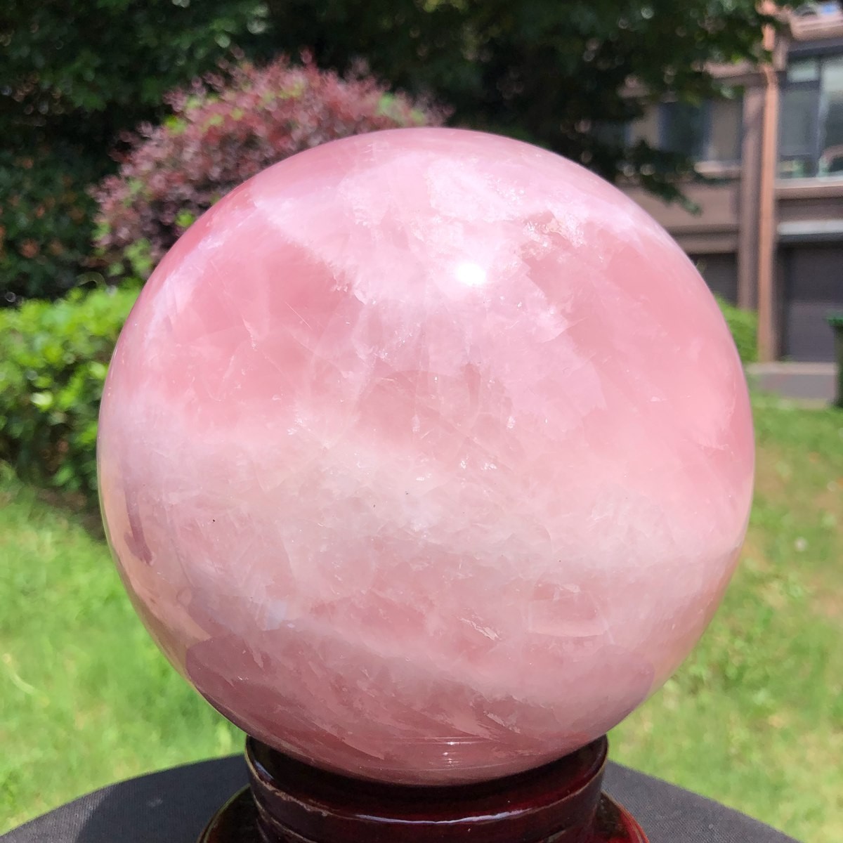 10.36LB Large Natural Pink Rose Quartz Sphere Crystal Ball Reiki Healing
