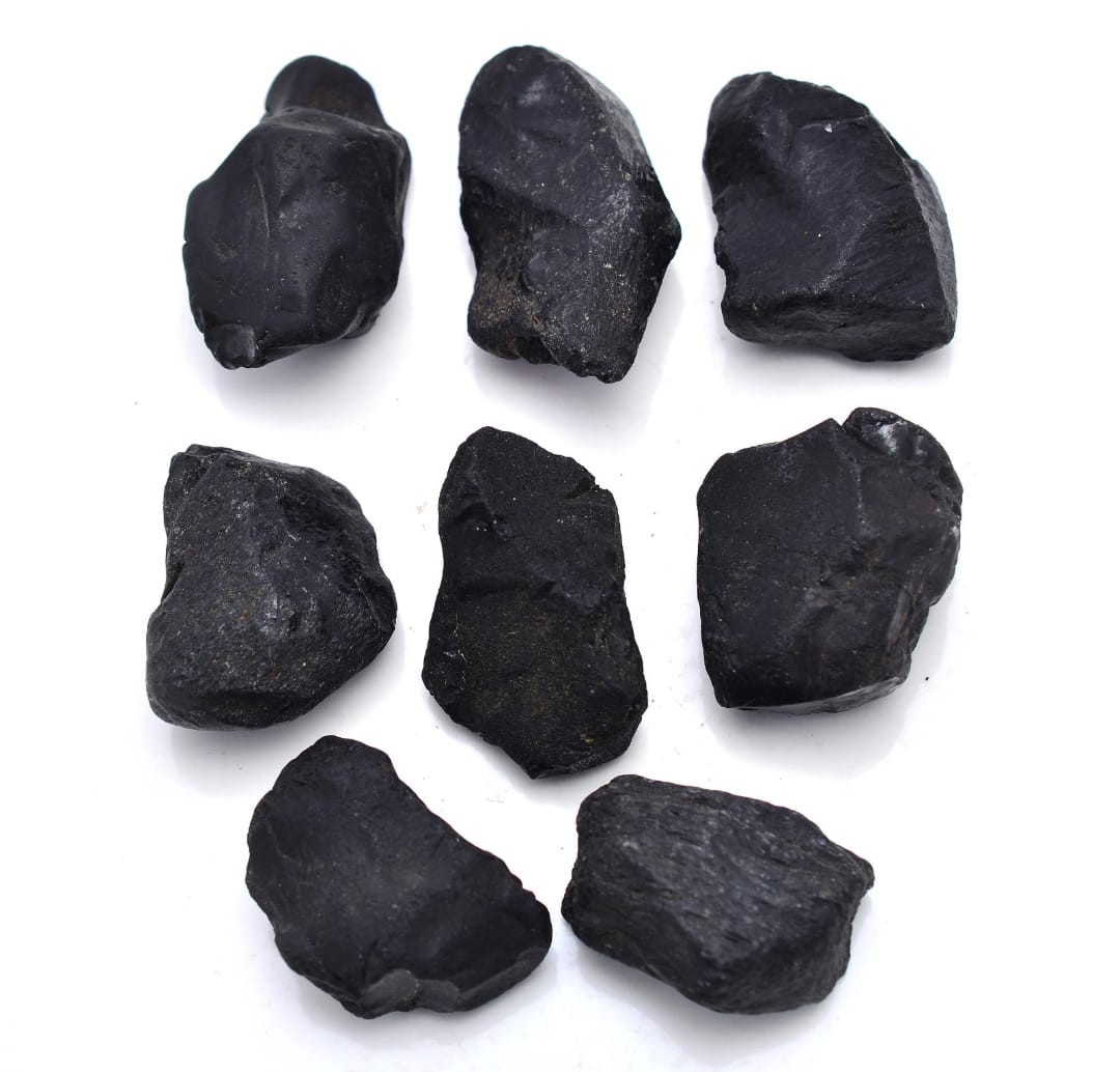 5 Pcs (30-35mm) Natural Rough Black Spinel Crystals: Healing Gemstone Nuggets