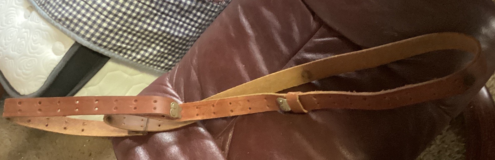 M1907 Leather Sling&Brass Hardware W/ Unique Leather  Embossing Rare Circa 1920
