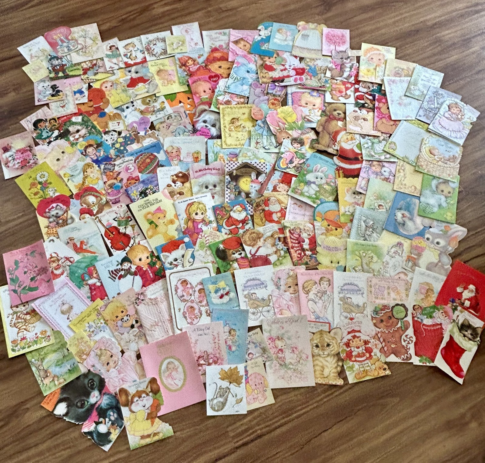 Vintage Used Greeting Cards Lot 140 Cards Ephemera 50's - 80's Huge Lot