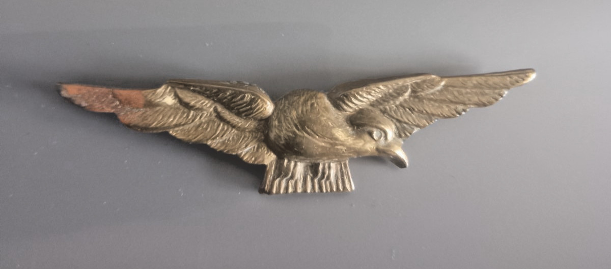 WW1 RNAS Royal Naval Air Service Eagle Cap Badge Gilt c1914-18 5.25cm