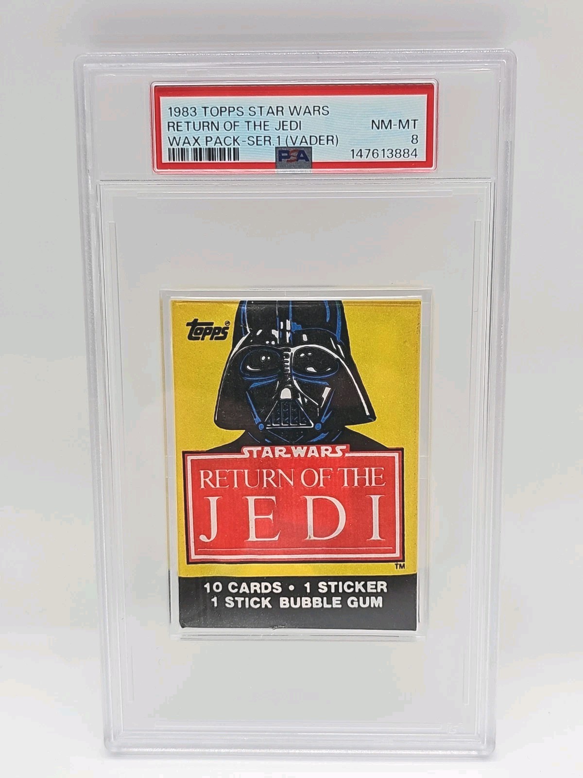 1983 Topps Star Wars Return of the Jedi Series 1 Wax Pack Darth Vader PSA 8 NM