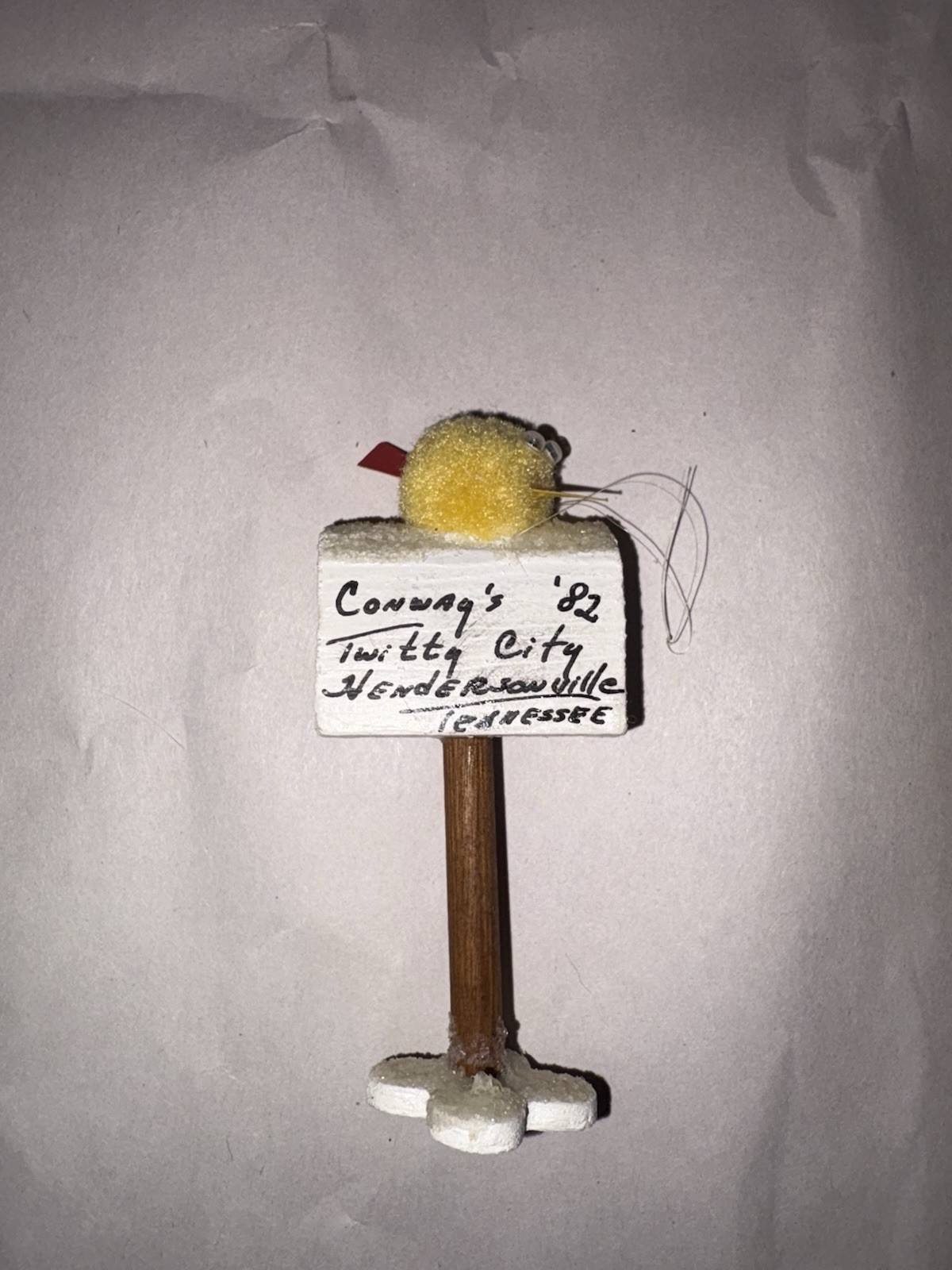 Vintage Conway Twitty City Souvenir Ornament 1982 Hendersonville Tennessee Rare