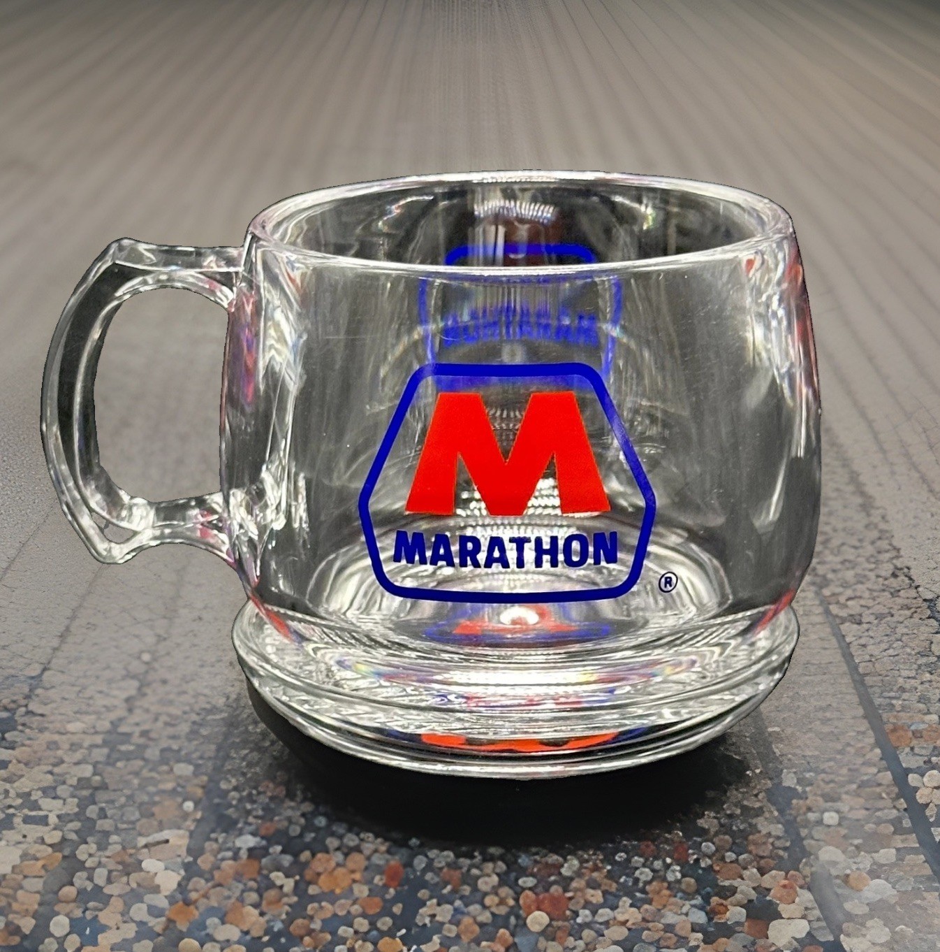 Vintage Marathon Petroleum Hard Plastic Mug Collectible with Matching Coaster