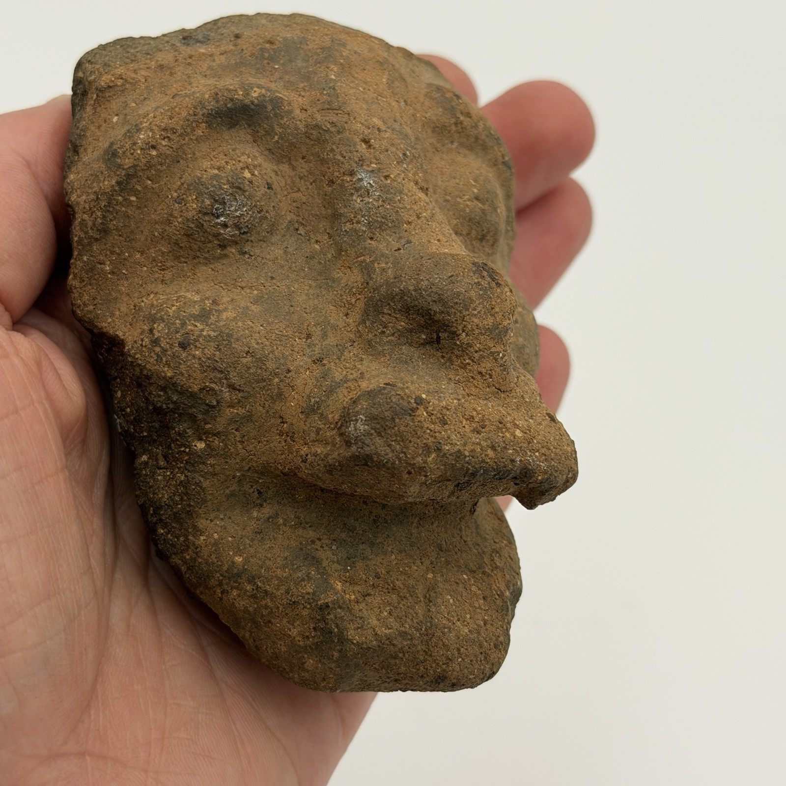 RARE Pre-Columbian Ancient Artifacts- Mayan Clay Face / Head RARE OLD