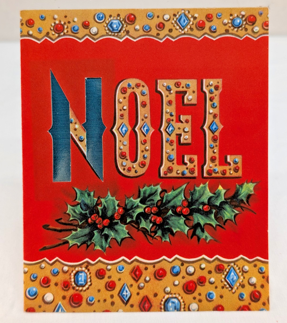 Vintage Christmas Hawthorne Sommerfield Greeting Card Noel Holly 1950s Art Decor