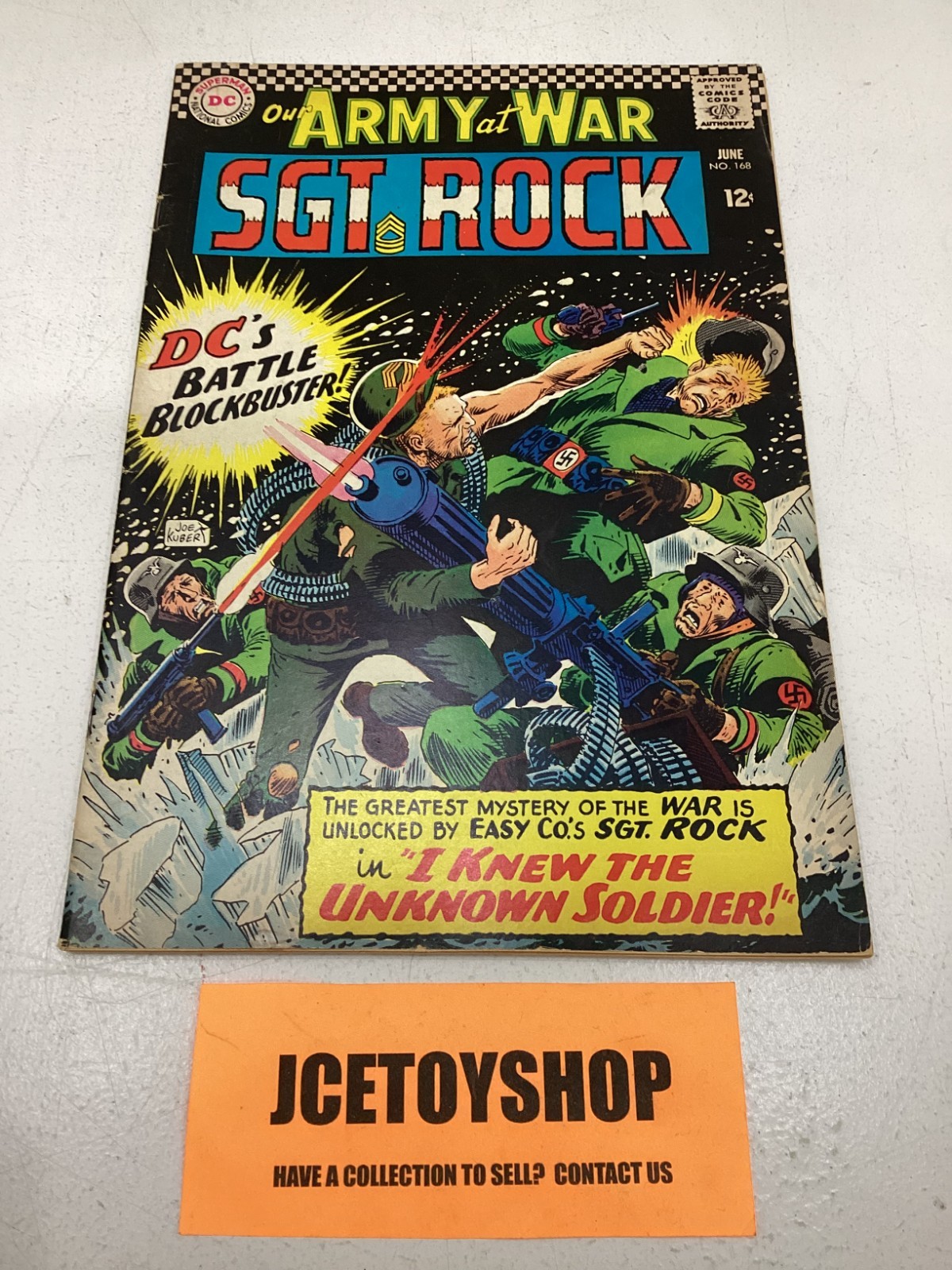 DC COMICS 1966 DC COMICS OUR ARMY AT WAR 168 1ST APPEARANCE UNKNOWN SOLDIER KEY