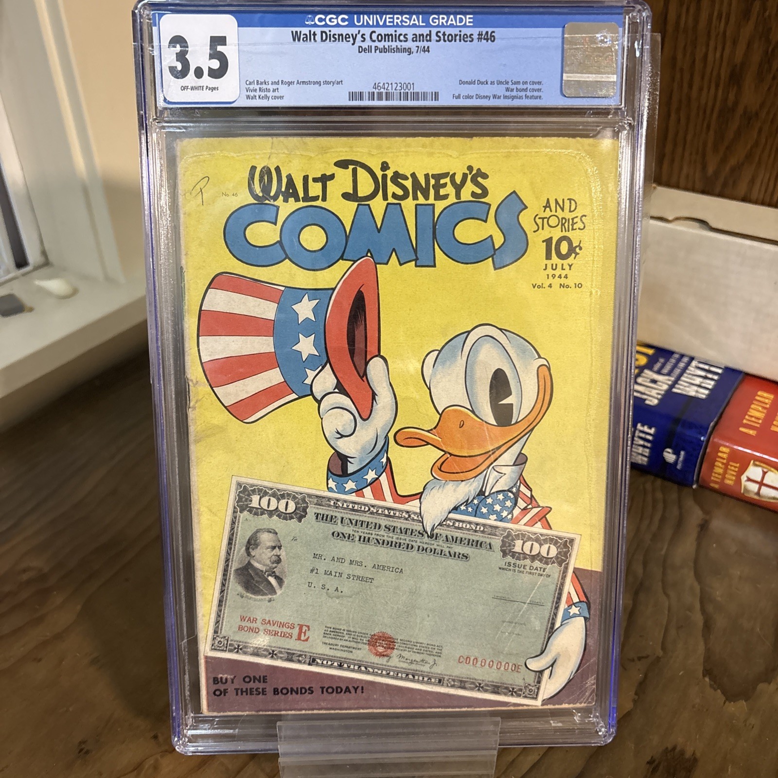CGC 3.5 WALT DISNEY'S COMICS AND STORIES #46 • OW PGS • WAR BONDS CVR Carl Barks