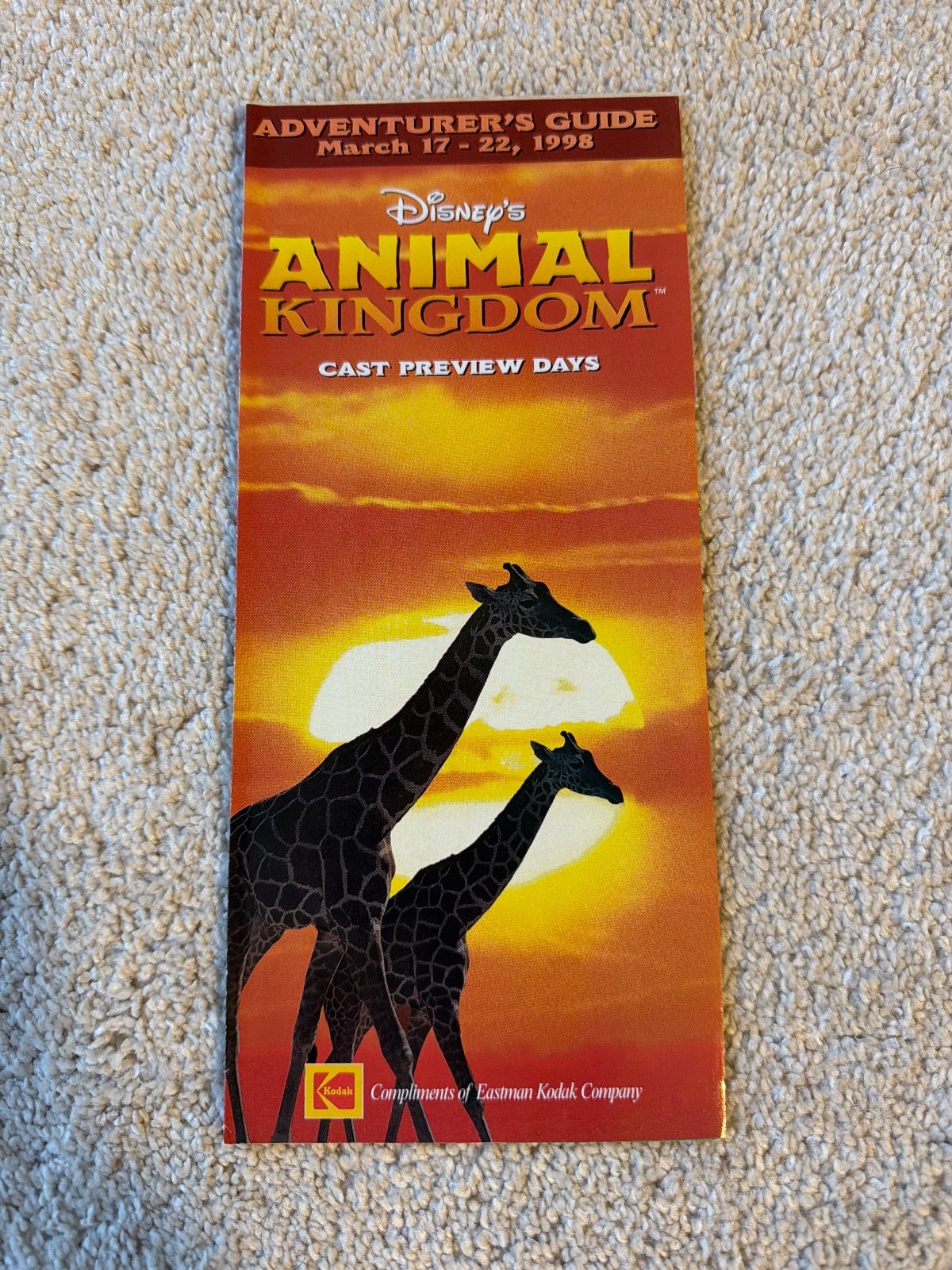 Disney’s Animal Kingdom Cast Preview Days Adventurer’s Guide 1998
