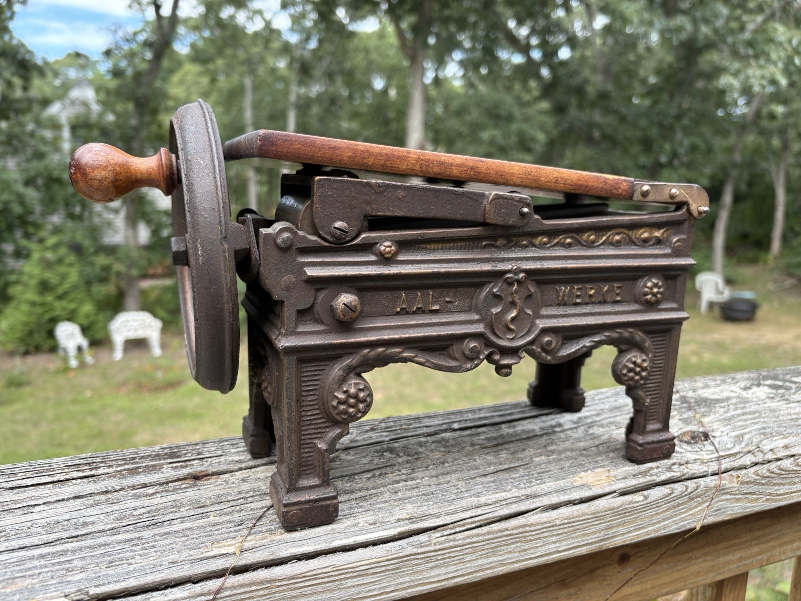 Antique Late 1800\'s German Aal-Werke Hand-Cranked Tobacco Leaf Cutter Shredder