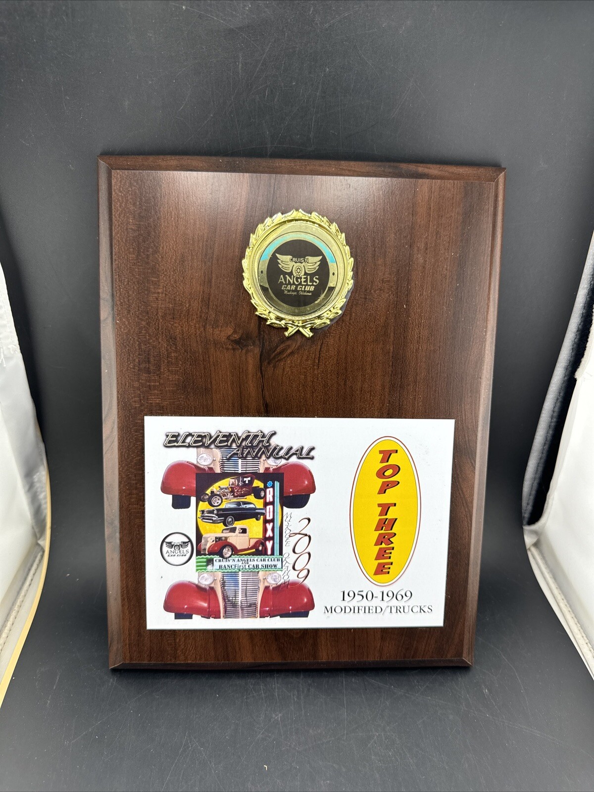 Vintage 2009 11th Annual Muskogee OK Angels Car Club Plaque 📦