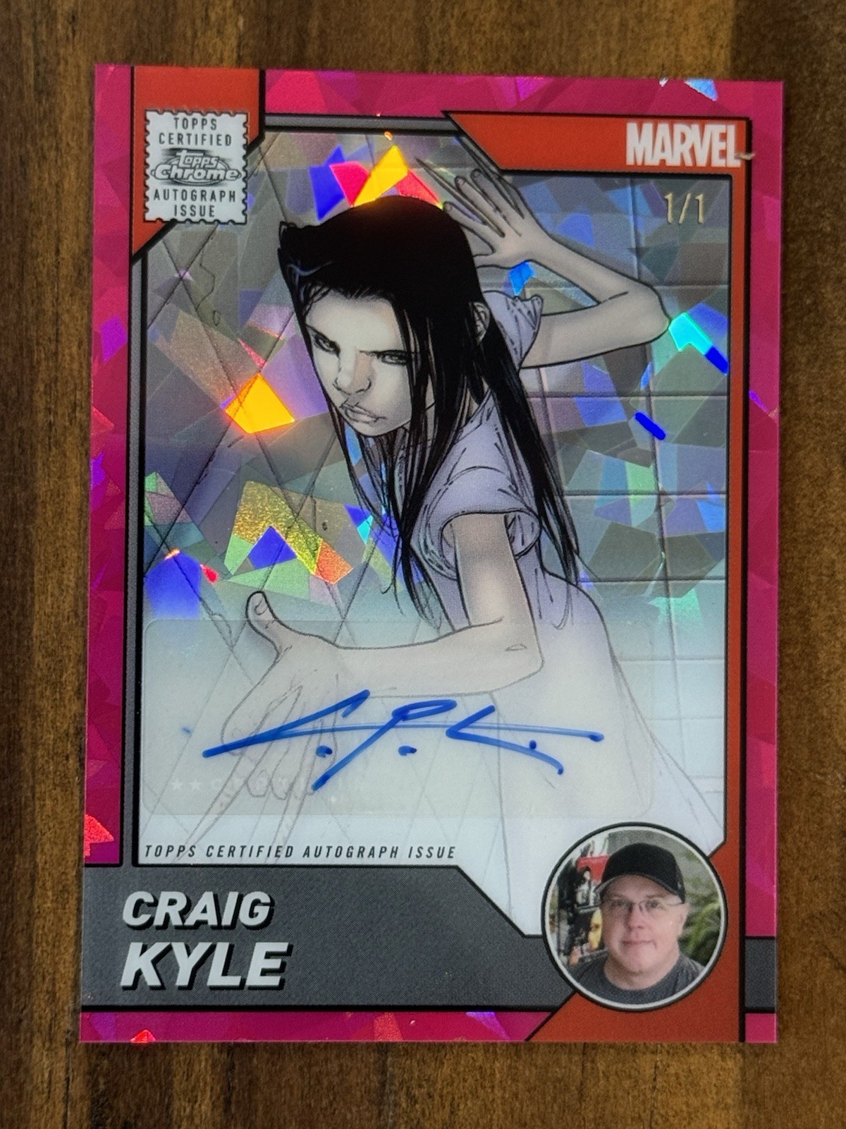 2025 Topps Chrome Marvel Sapphire 1/1 PADPARADSCHA Craig Kyle Artist Auto X-23