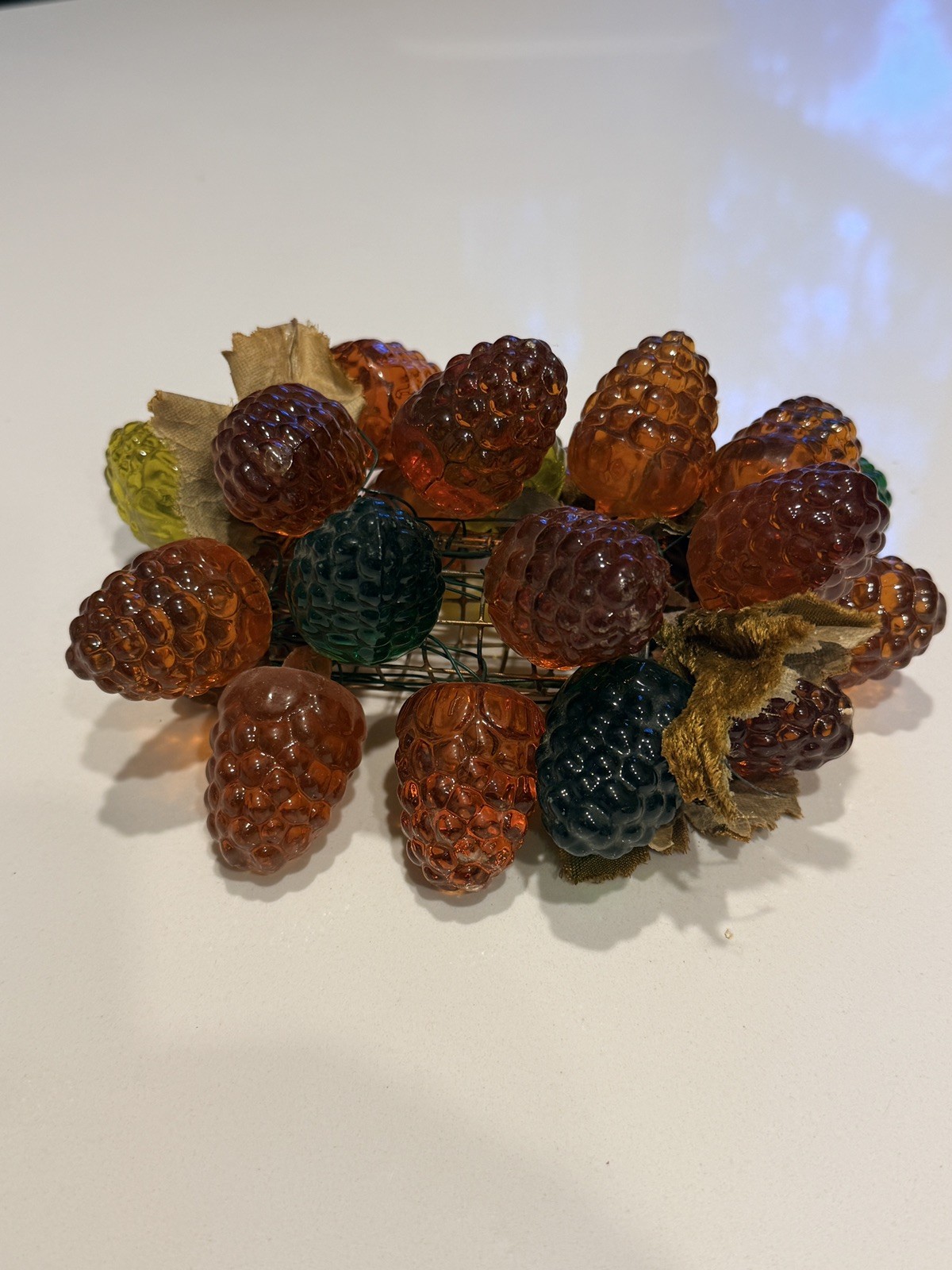 Vintage Lucite Raspberry Cluster: Mid Century Modern Berry Decor