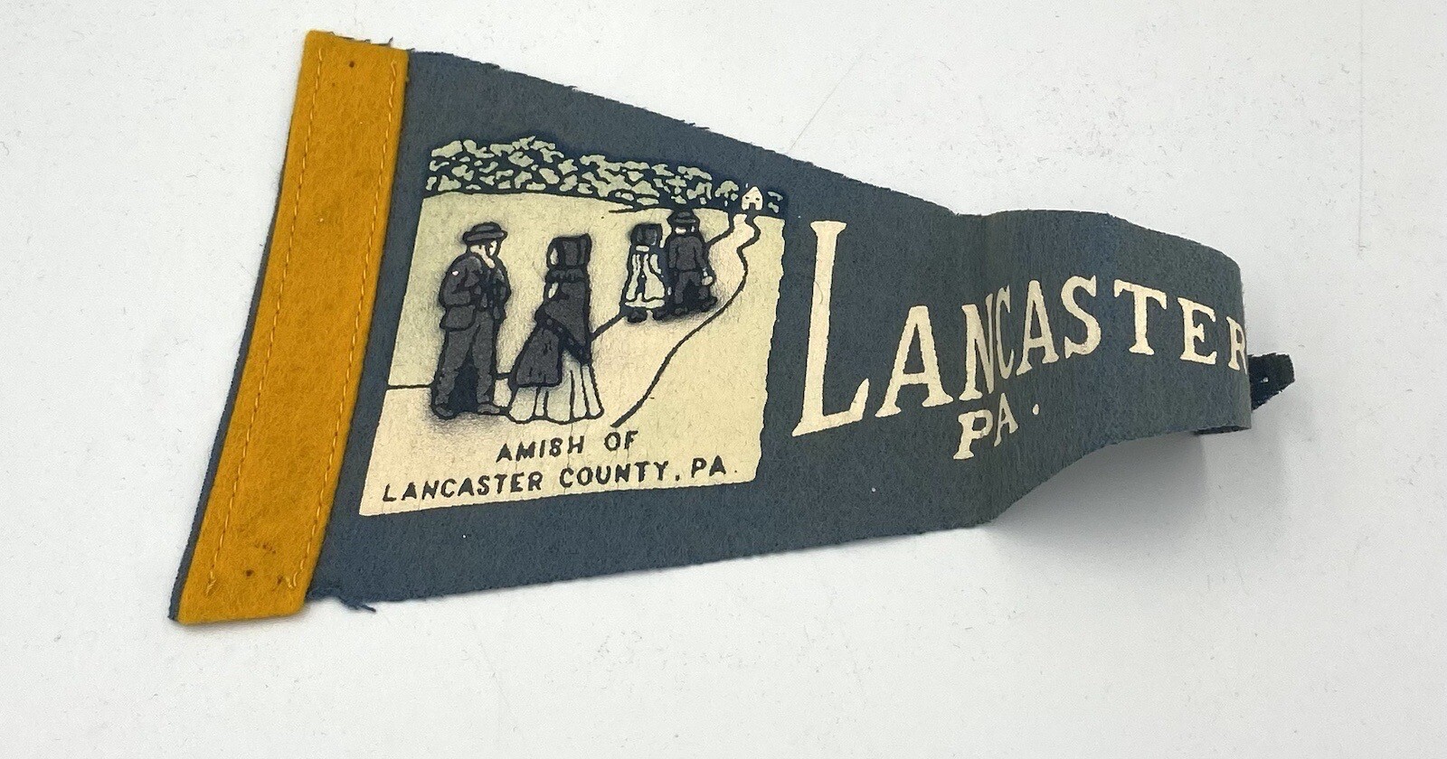 Vintage Lancaster Pennsylvania Felt Pennant Amish County Image