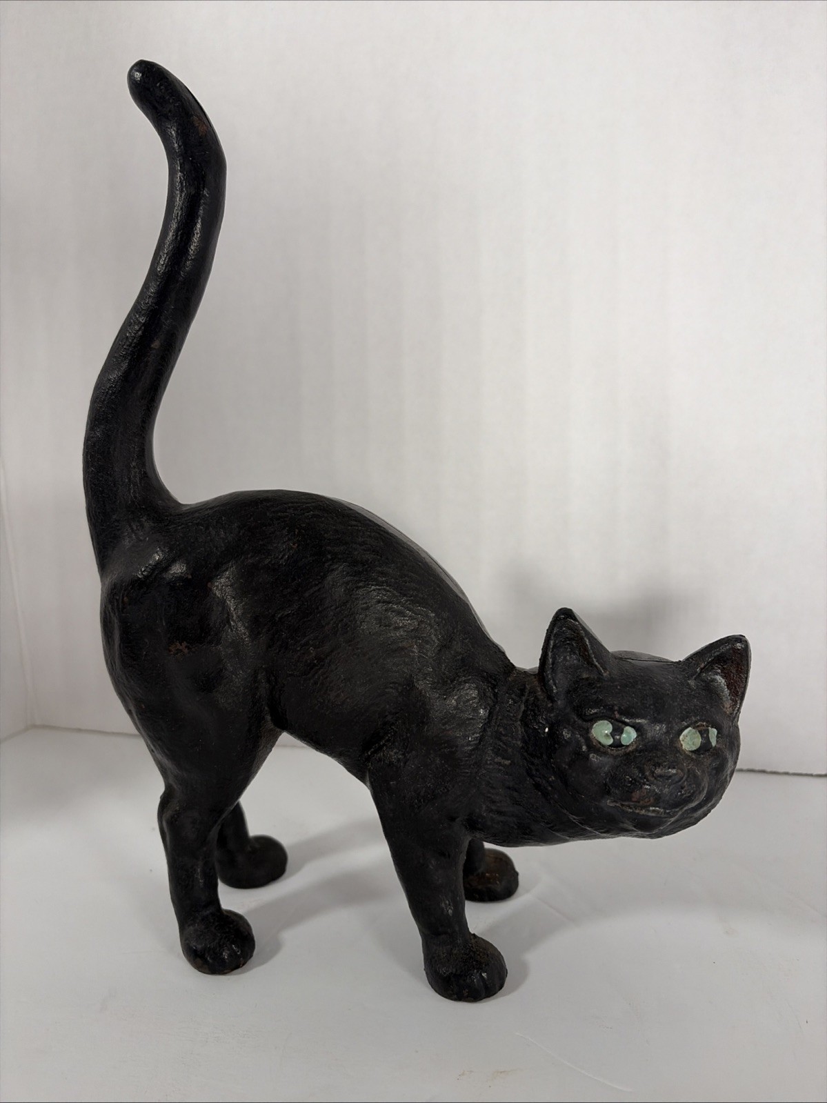 ANTIQUE BLACK CAT CAST IRON HUBLEY DOOR STOP **HALLOWEEN**