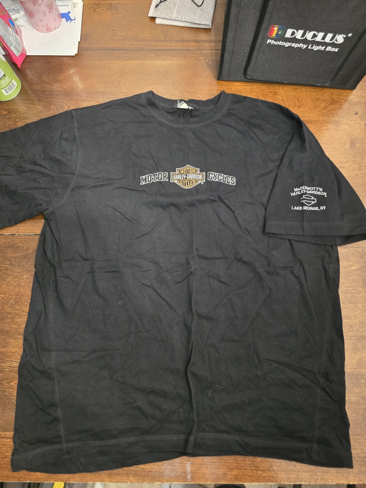 Harley Davidson Black White with Willie G Skull logo T Shirt Size XL