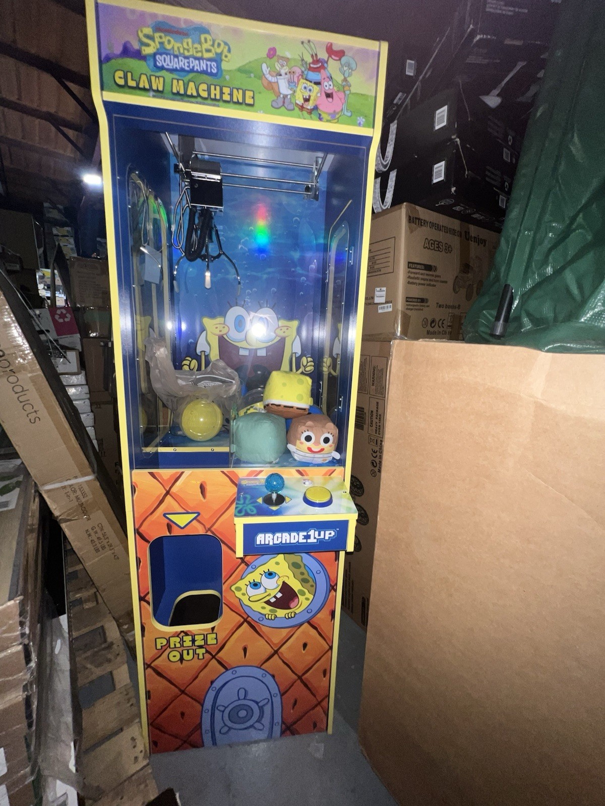 SPONGEBOB SQUAREPANTS MACHINE ARCADE 1UP 5 FT - MISSING PARTS/BROKEN