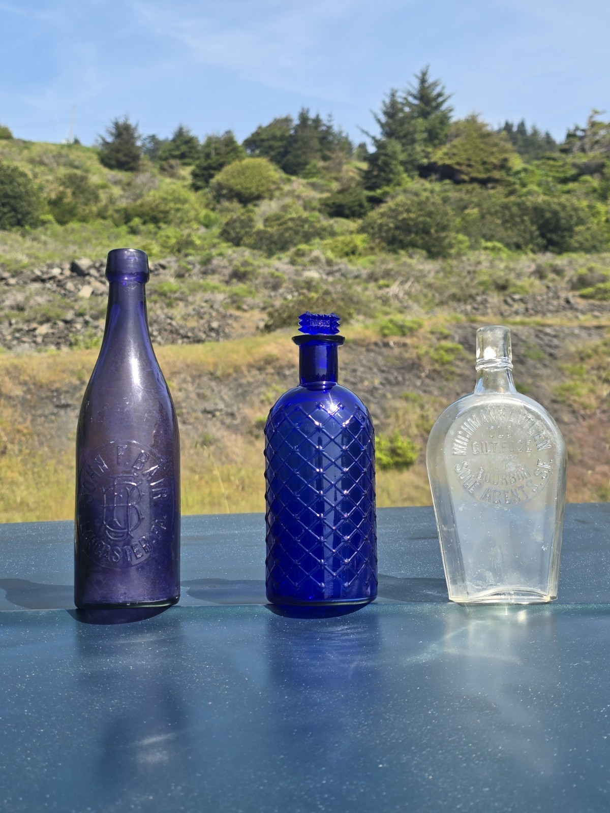  1   1890s Purple John F. Bair  Lancaster Pennsylvania Blob Top Beer Bottle