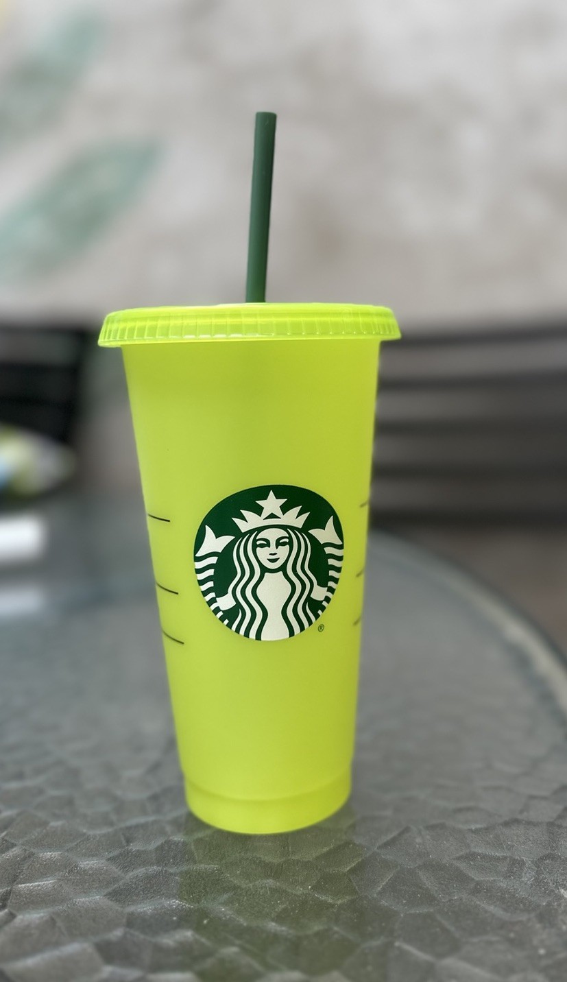 Starbucks Reusable Color Changing Cold Cup  24 oz *ONE CUP ONLY*Green