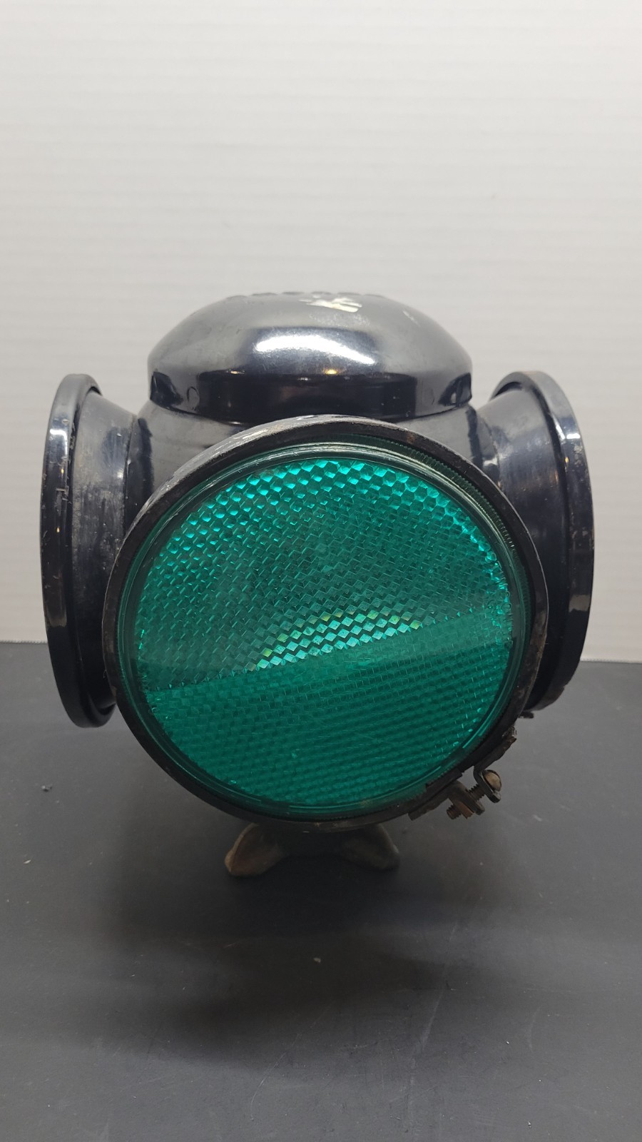 Vintage Adlake Railroad 4-Way Signal Lantern Light Lamp Green Lens
