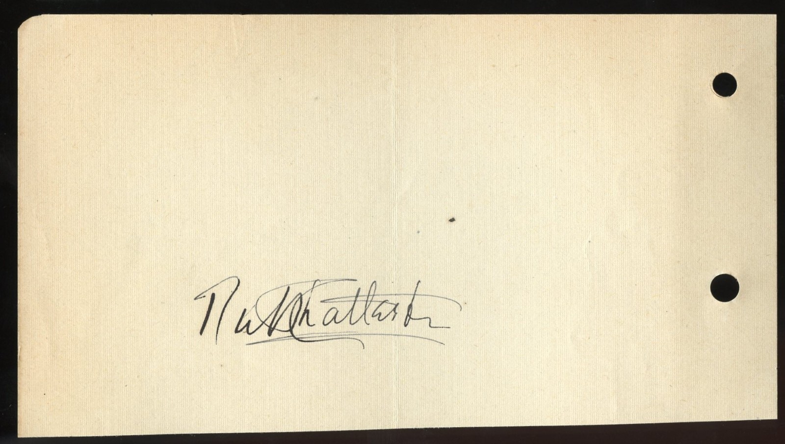 Ruth Chatterton d1961 signed autograph auto 3x6 Cut Actress Aviator and Novelist