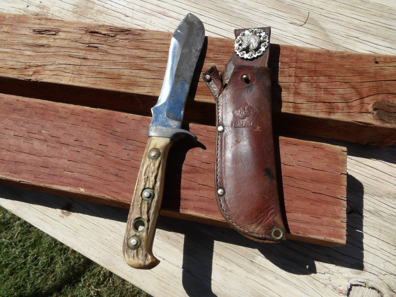 Vintage Pre-1964 Puma White Hunter 6377 Knife Germany RARE FREE USA SHIPPING