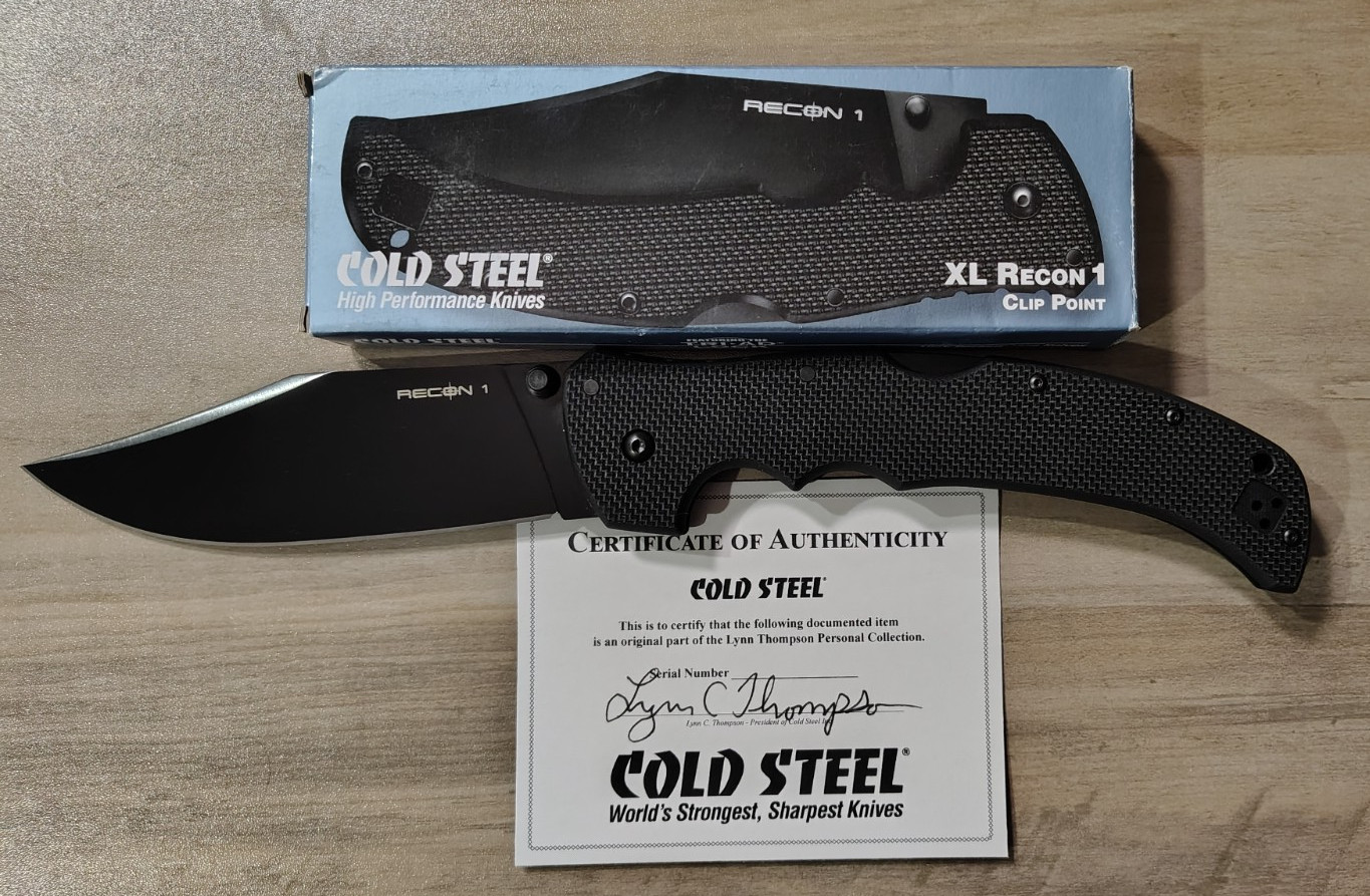 Rare Pre-GSM Cold Steel Recon 1 XL Clip Point CTS-XHP MINT Signed Lynn Thompson