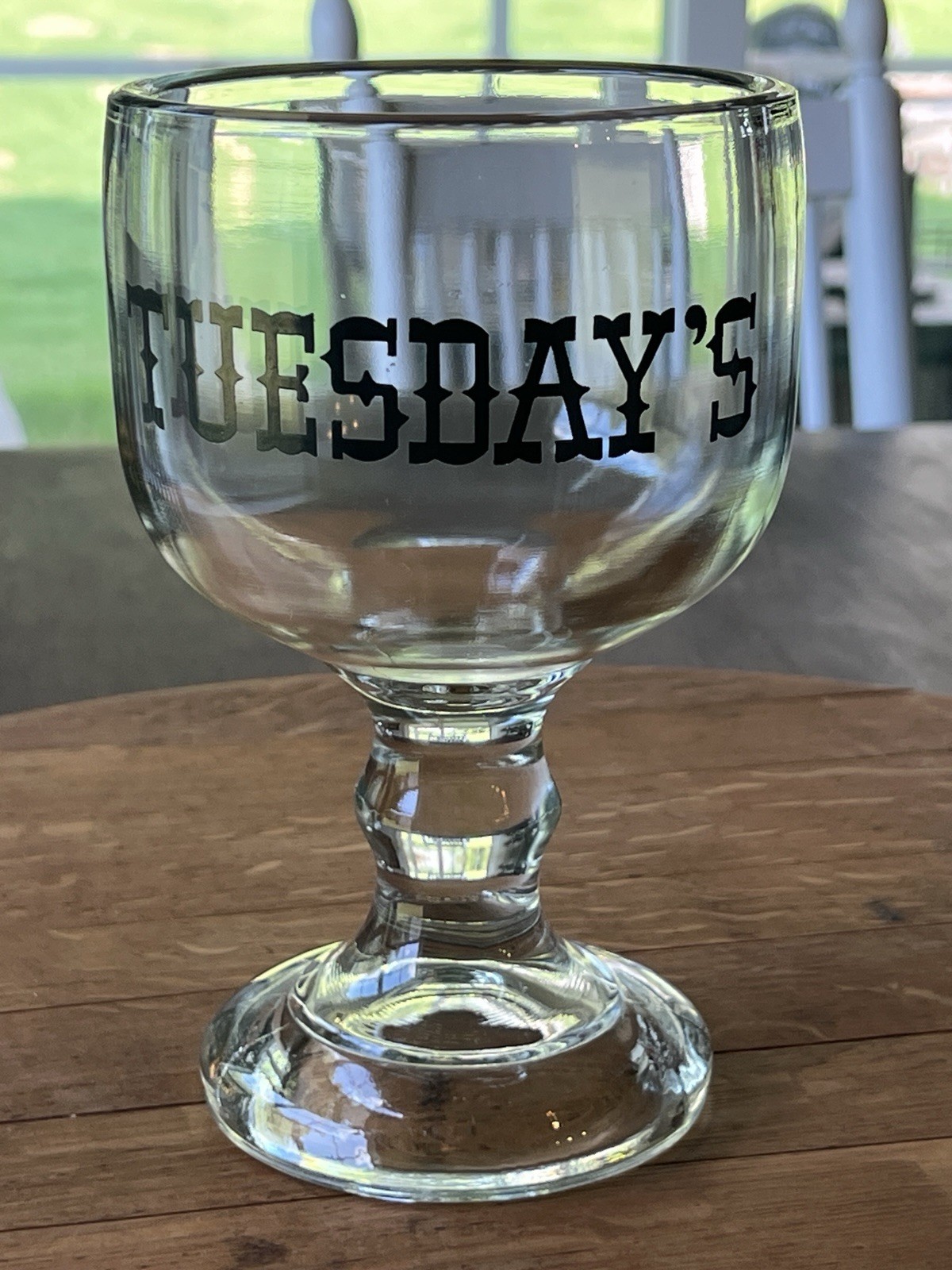 Vintage Tuesday's Restaurant Bar Heavy Glass Beer Goblet Chalice Schooner 14oz