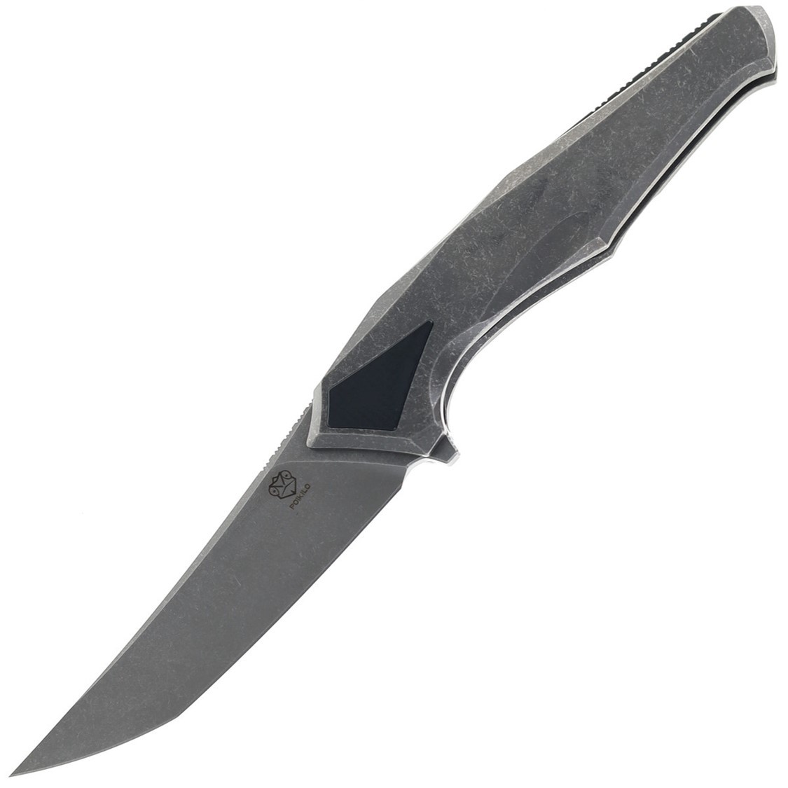 Poikilo Blade Rhino Framelock Folding Knife Dark Titanium Bohler M398 RHINO1