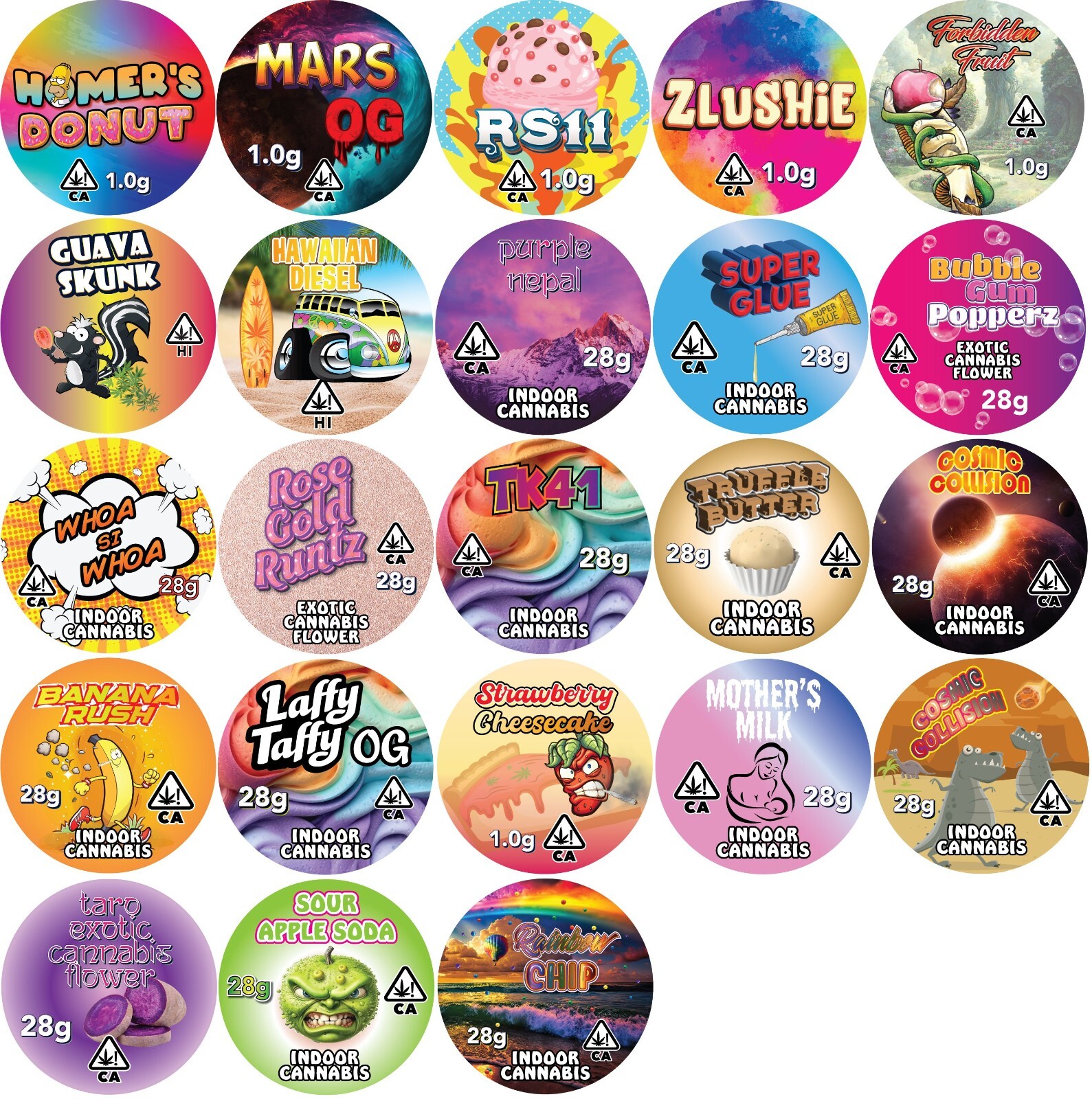 Custom Printed Labels - Various Sizes, Low Run Quantities