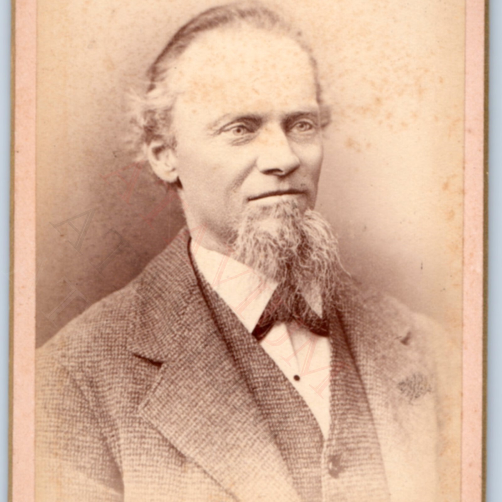 c1870s Oconomowoc WI CDV Photo Man Goatee Beard DG Munger Photographer Wisconsin