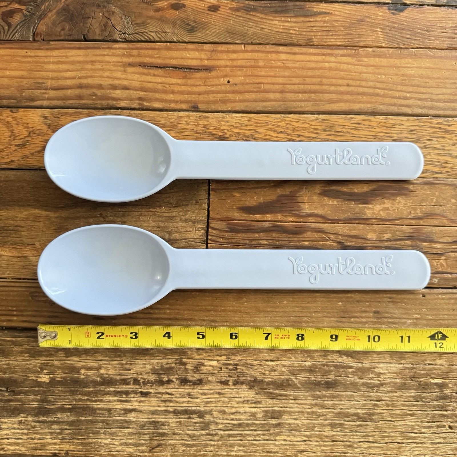 Pair of 12” Yogurtland Giant Spoons - Very Rare Lilac Blue Color - Qty 2
