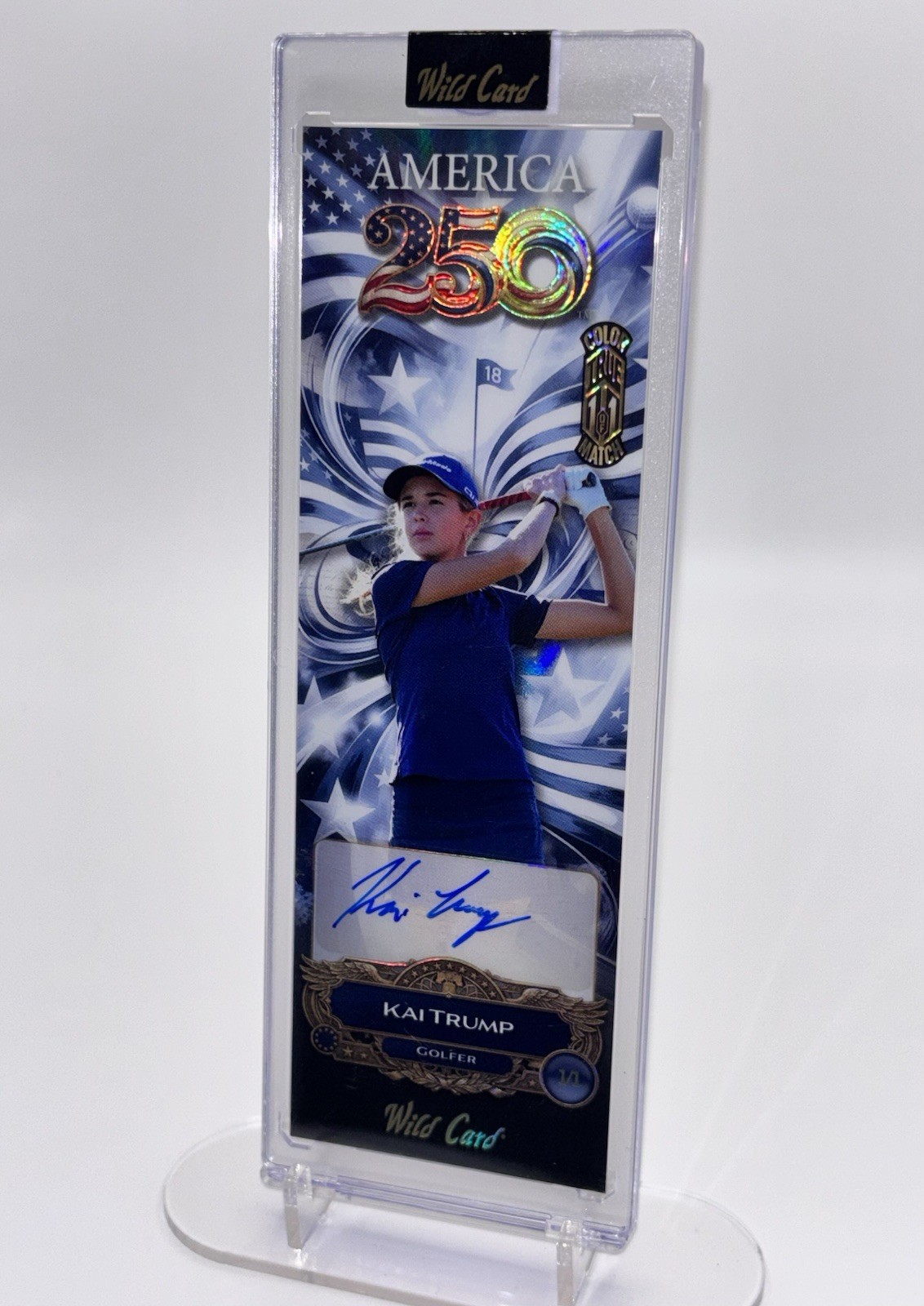 Slim Gem Kai Trump Auto True 1/1 Color Match 250th National Exclusive Wild Card
