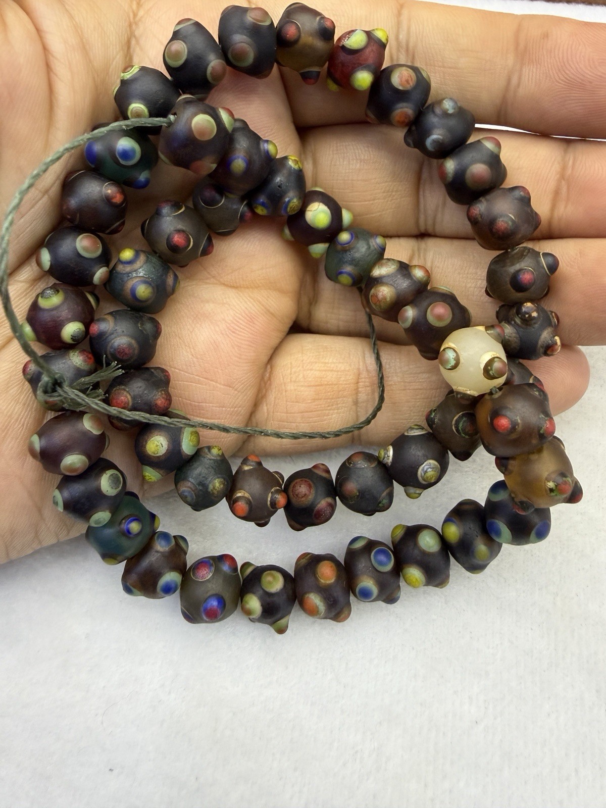 Beautiful Old  Roman Mosaic Glass Wonderful Beads Strand Necklace