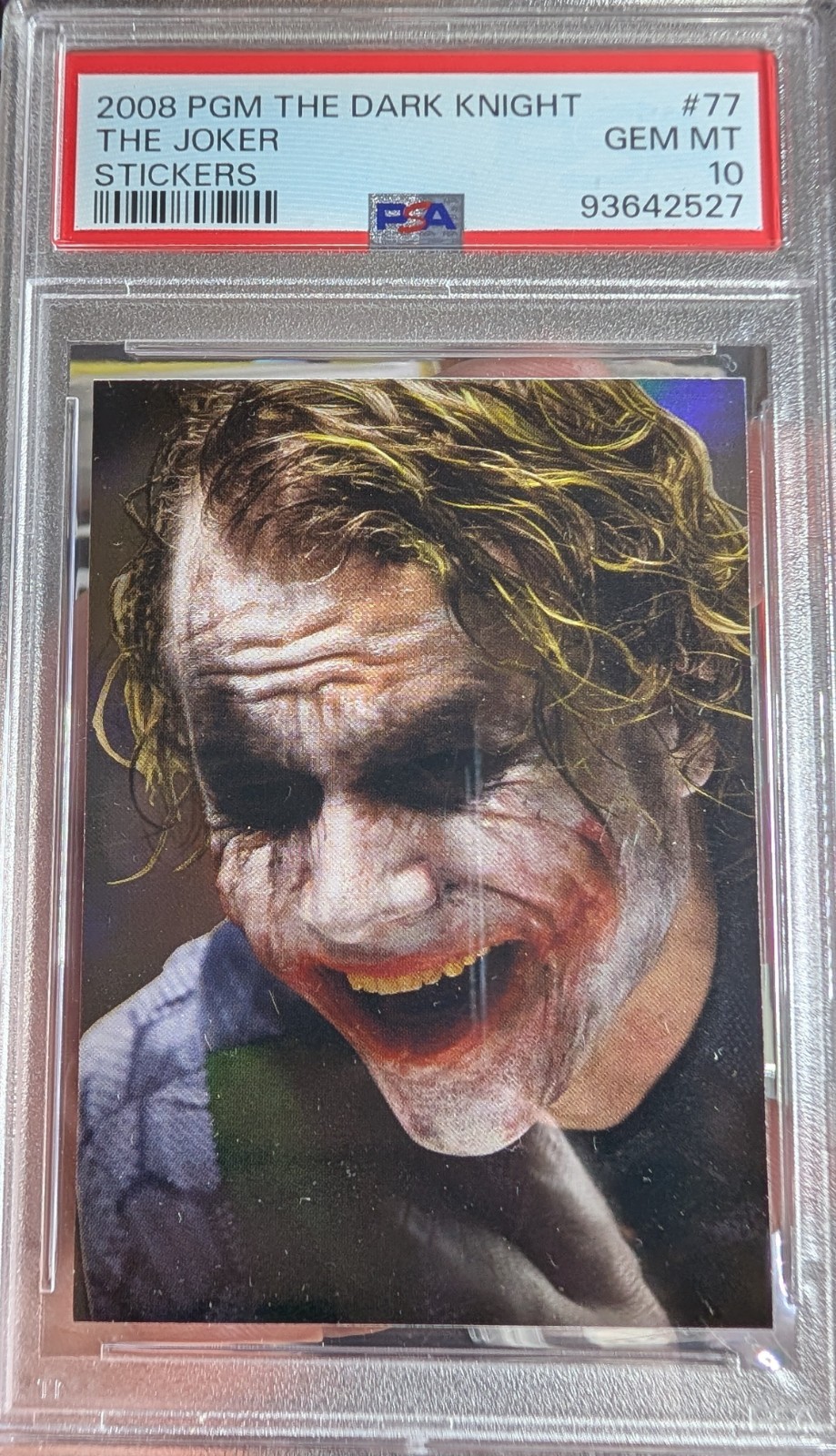 2008 PGM DC The Dark Knight #77 Joker Holofoil Heath Ledger RC - PSA 10