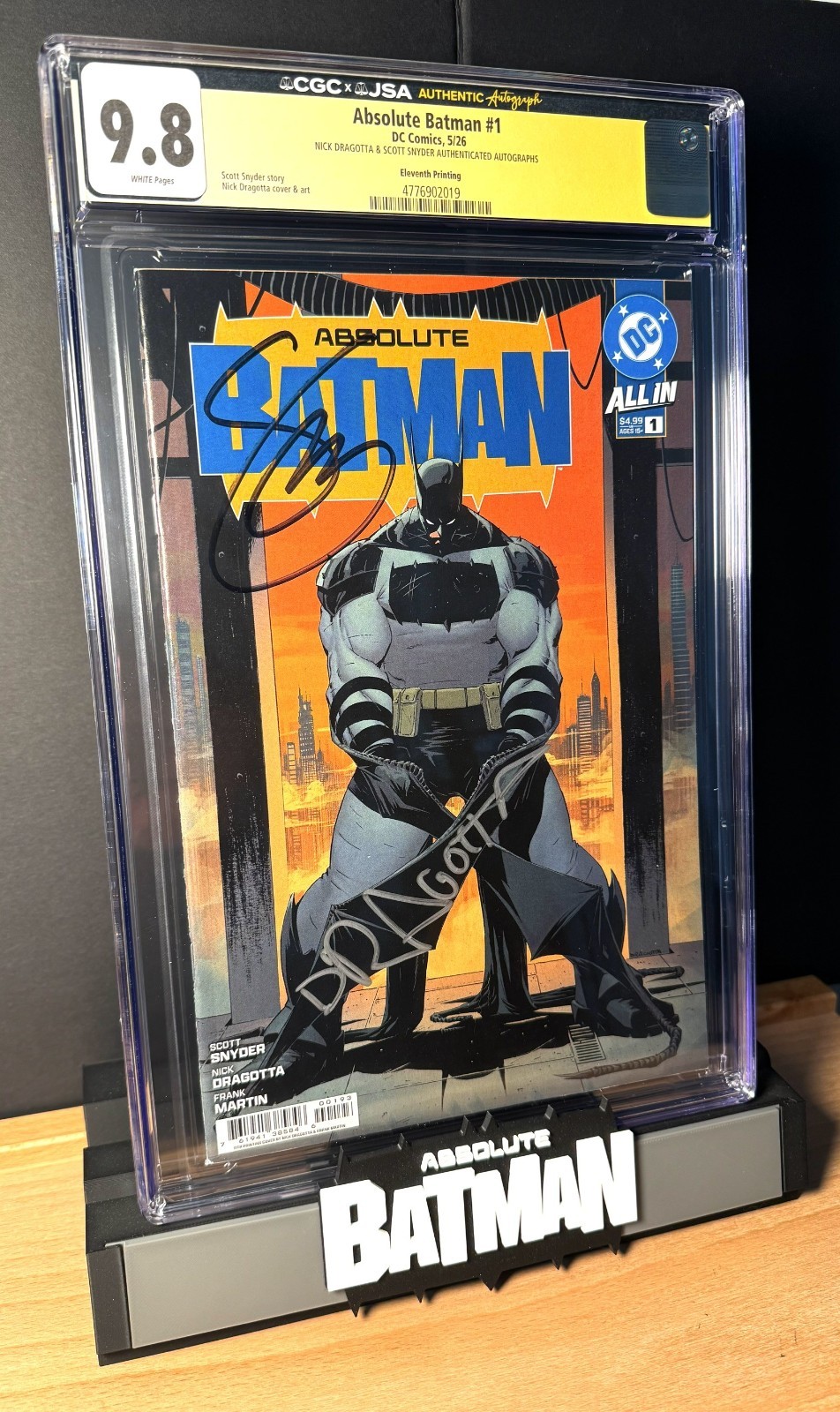 🦇Absolute Batman #1 CGC JSA 9.8 Snyder & Dragotta Double Signed 11th Print 🔥🦇