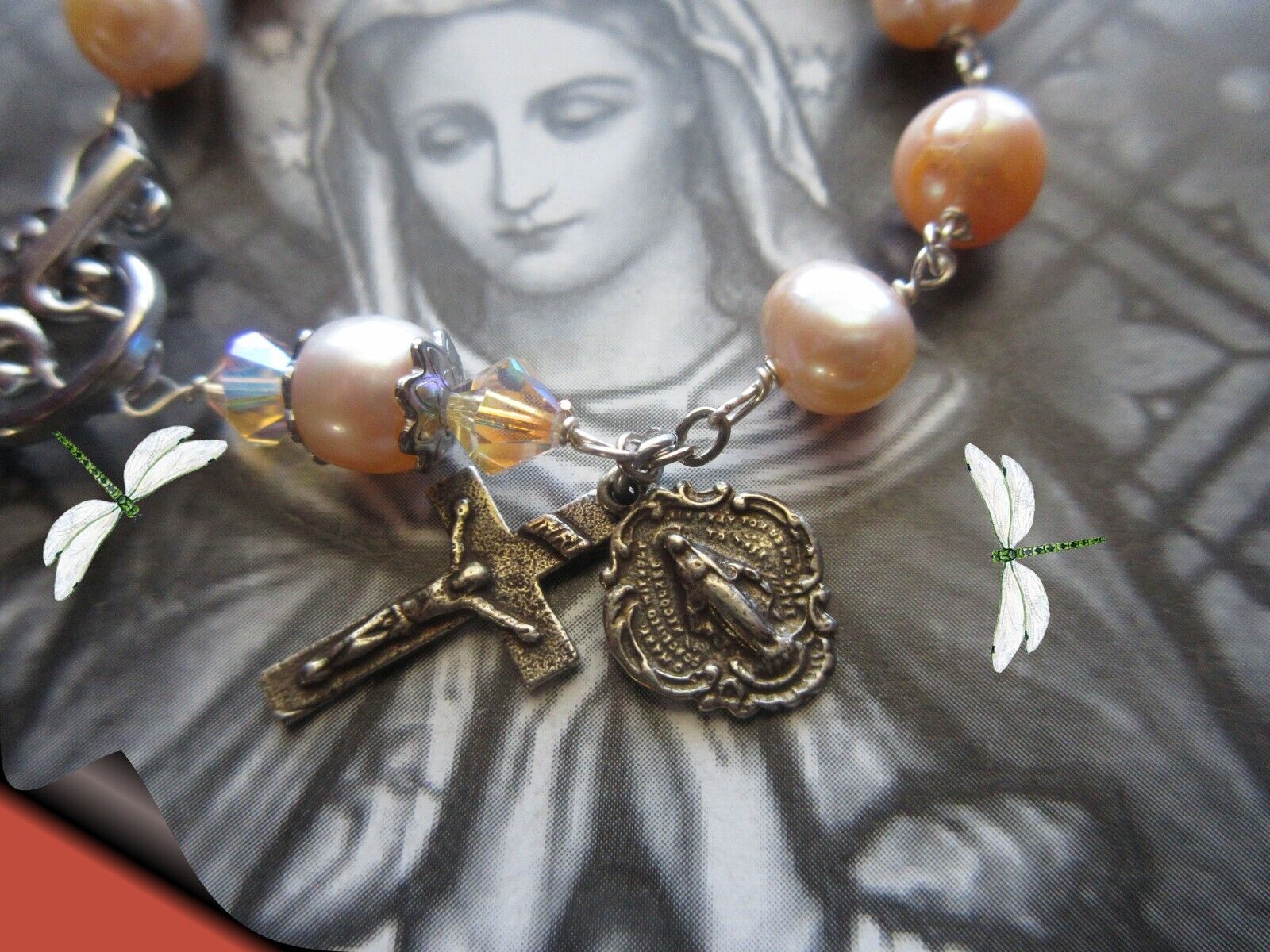Freshwater Pearl Rosary Bracelet Blest Size 6- 7\