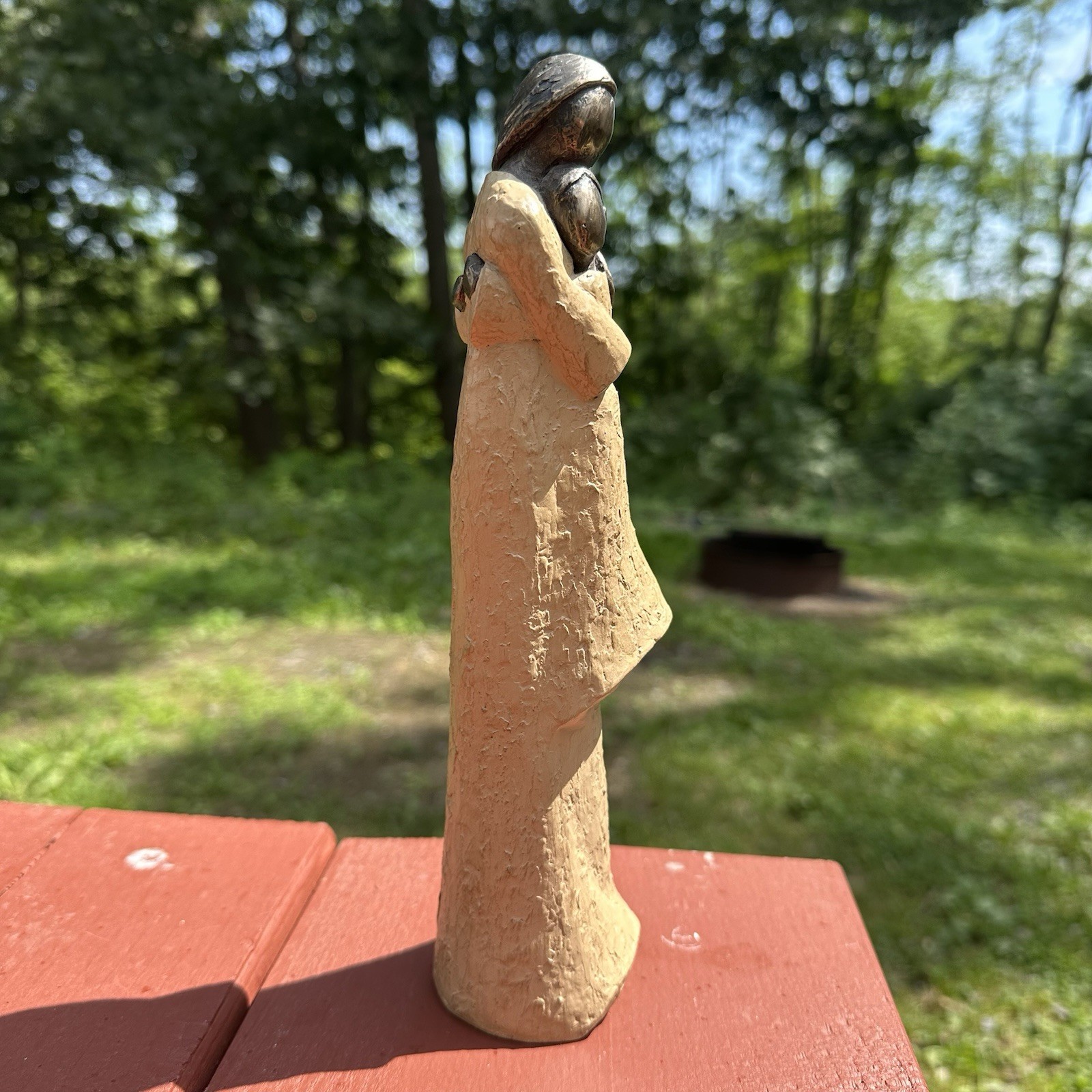 VTG Genesis Fine Arts Mother\'s Hug Sculpture: Cold Cast Bronze Resin Ireland 10”