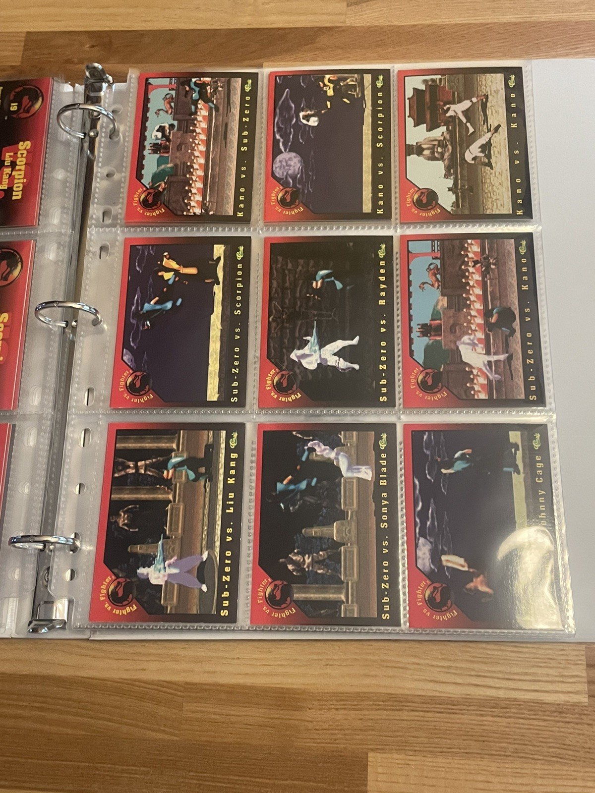 Classic Mortal Kombat 1994 Midway Trading Cards Complete Set/100 in binder