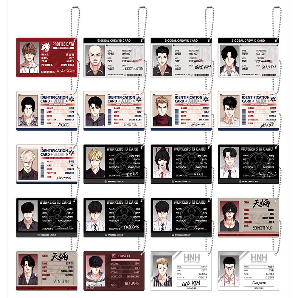 LOOKISM OFFICIAL MD GOODS PROFILE CARD ACRYLIC KEY RING [20 type] Korea Webtoon