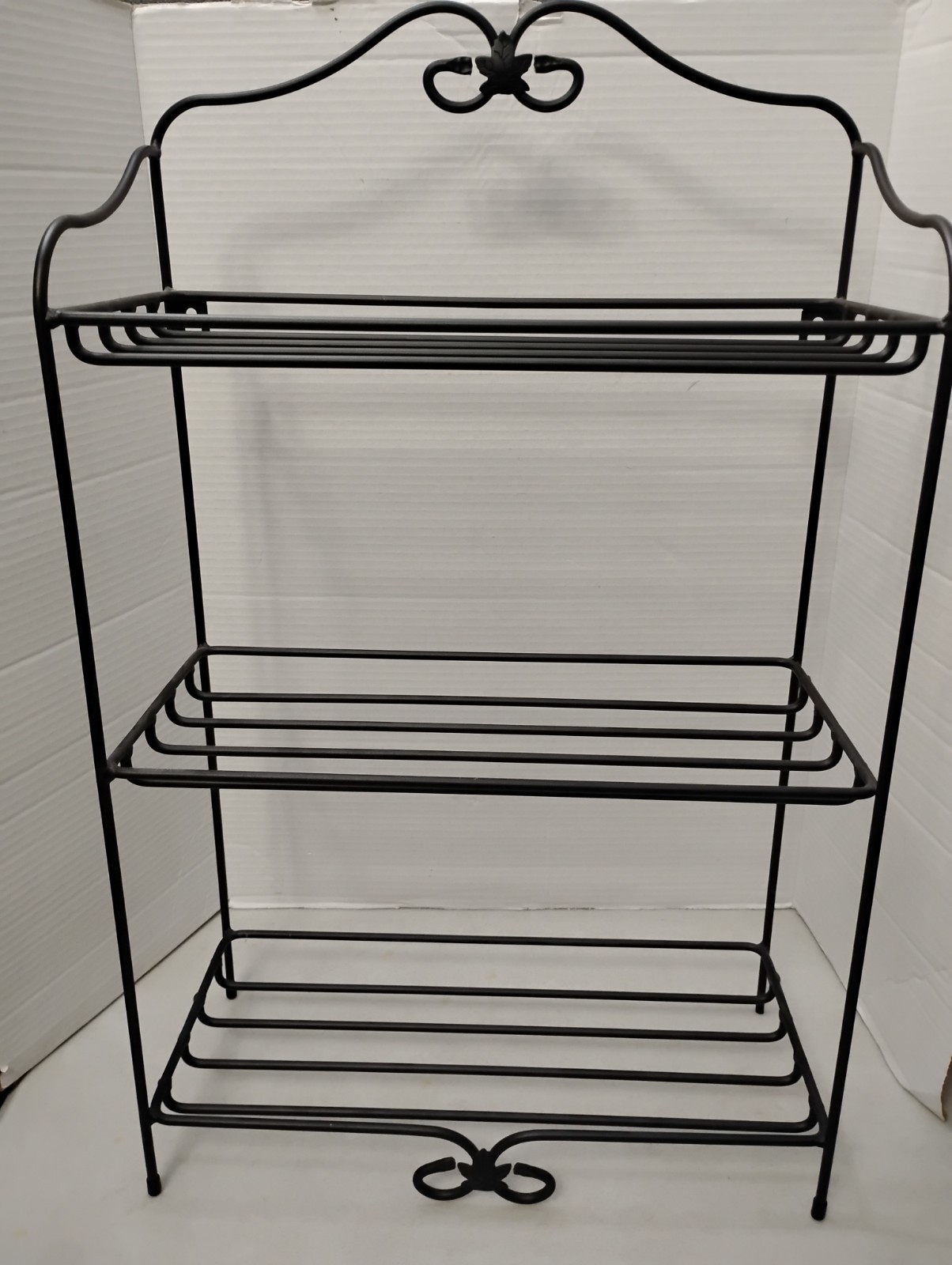 Longaberger Wrought Iron 3 Tier Bread Basket Free Standing OR Wall Hang Rack SEE