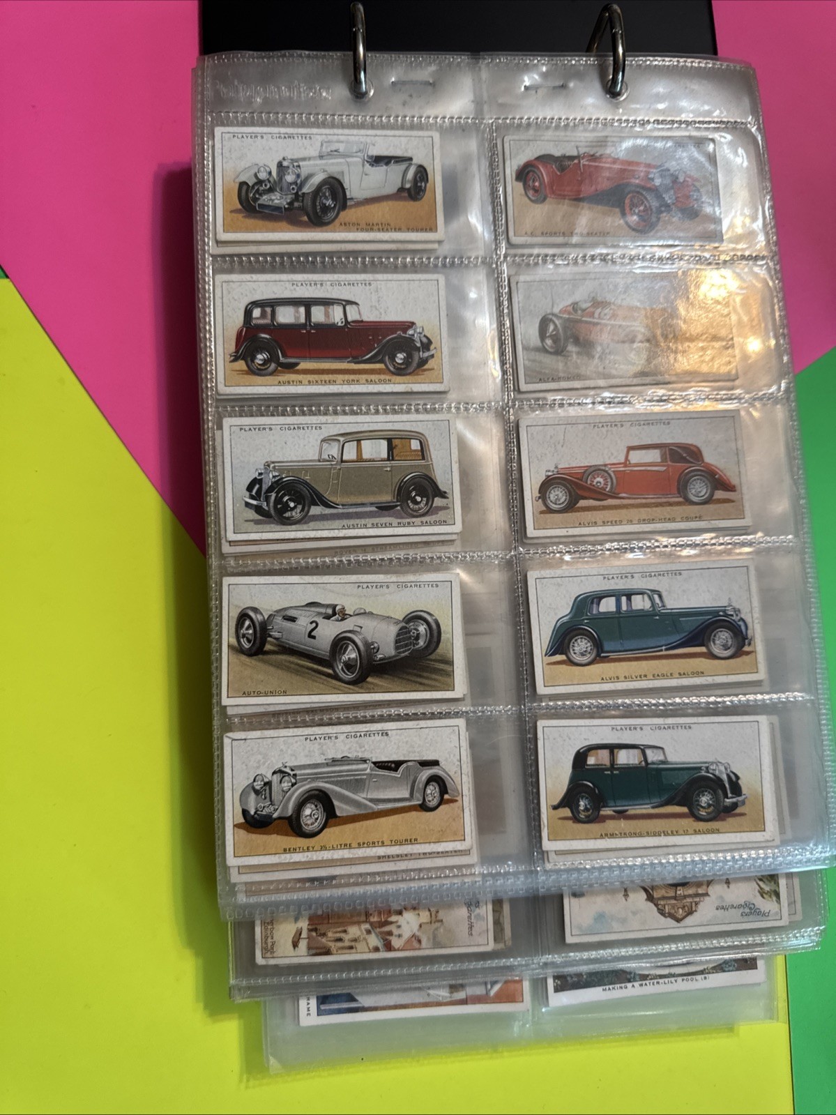 Massive Tobacco Card Album With 10 Full Sets Sleeved cars, treasure, military