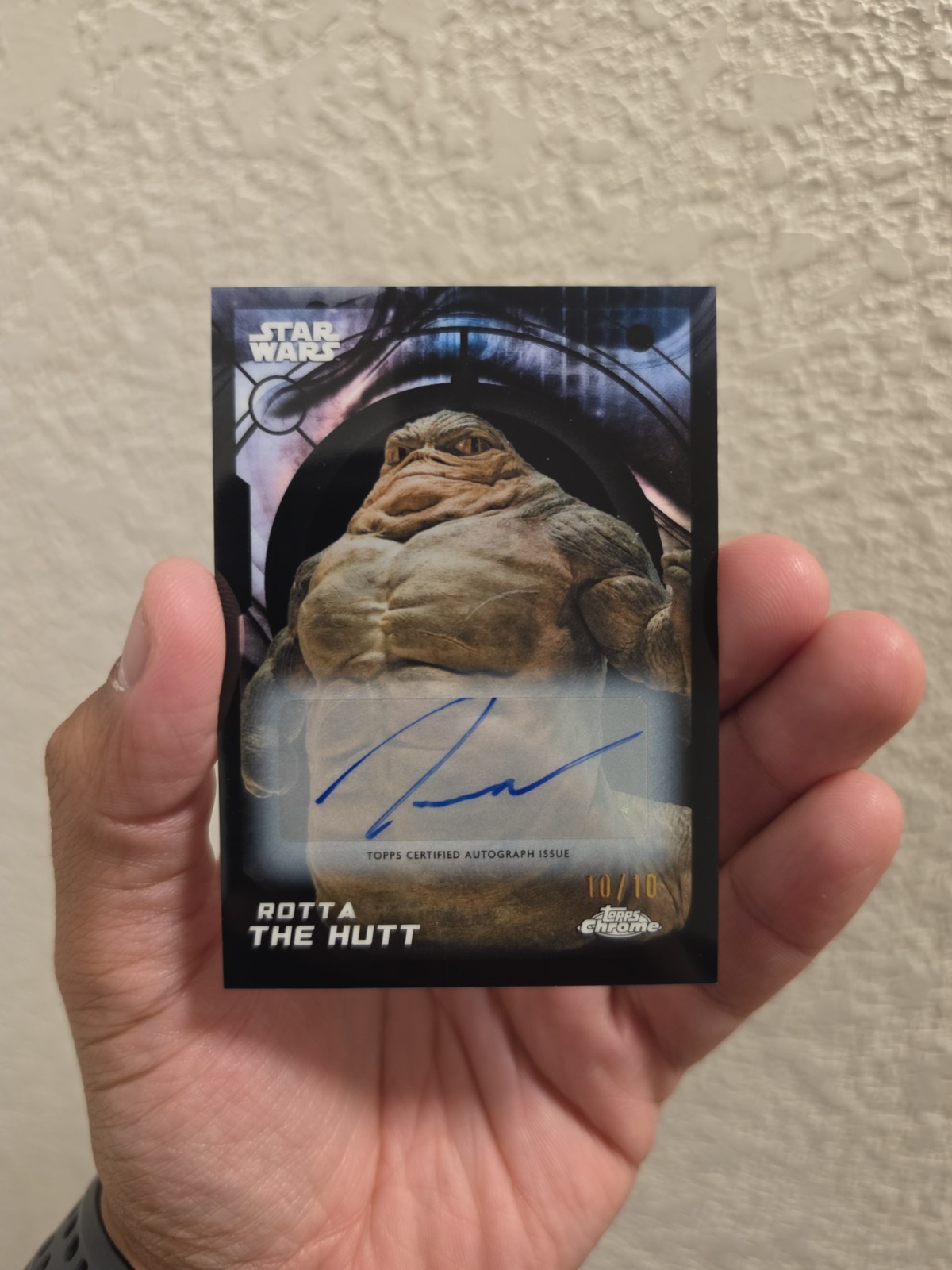 2026 Topps Chrome Star Wars ROTTA THE HUTT JEREMY ALLEN WHTLE Auto Black /10