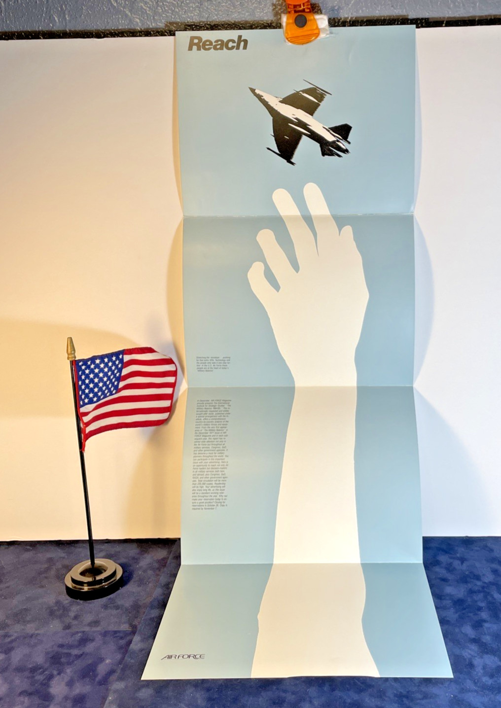 RARE Vintage US Air Force REACH Recruitment Poster Magazine Fold-Out 1980s