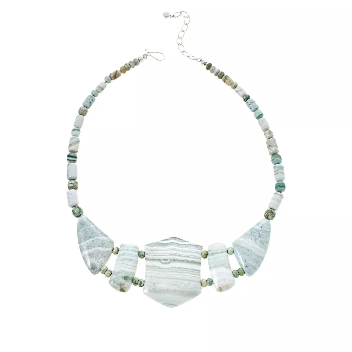 Jay King Sterling Silver Multicolor Banded Quartzite Statement Necklace 18