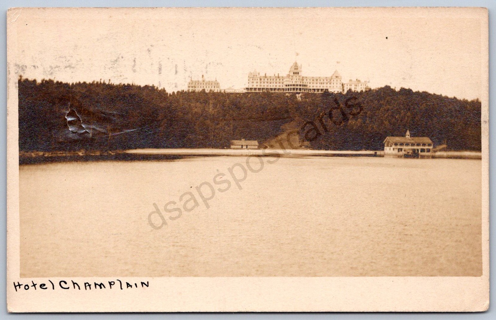 K32/ Lake Champlain New York RPPC Postcard c1910 Hotel Champlain 1323