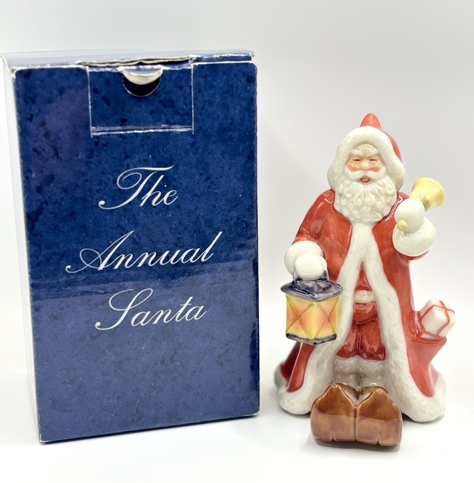 Royal Copenhagen 2001 Annual Santa FIRST ISSUE Santa Goes Skiing Figurine W/ BOX