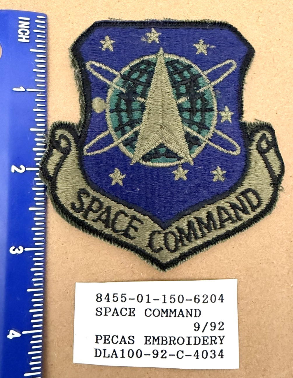Vintage USAF Air Force SPACE COMMAND (not Space Force) Patch Subdued (1992) NOS