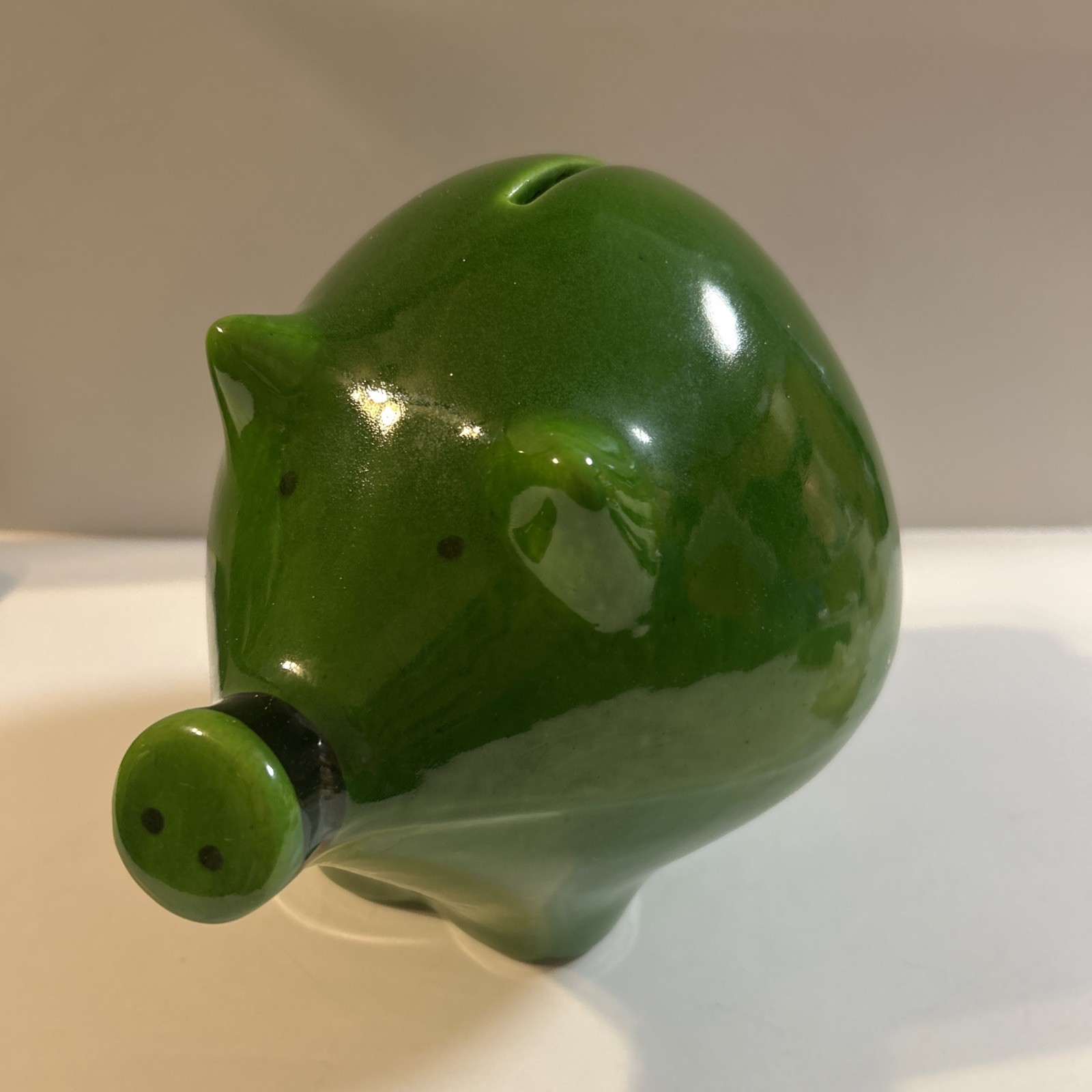 VINTAGE 1960\'S BALDELLI - Made In ITALY - Green CERAMIC PIG PIGGY BANK.
